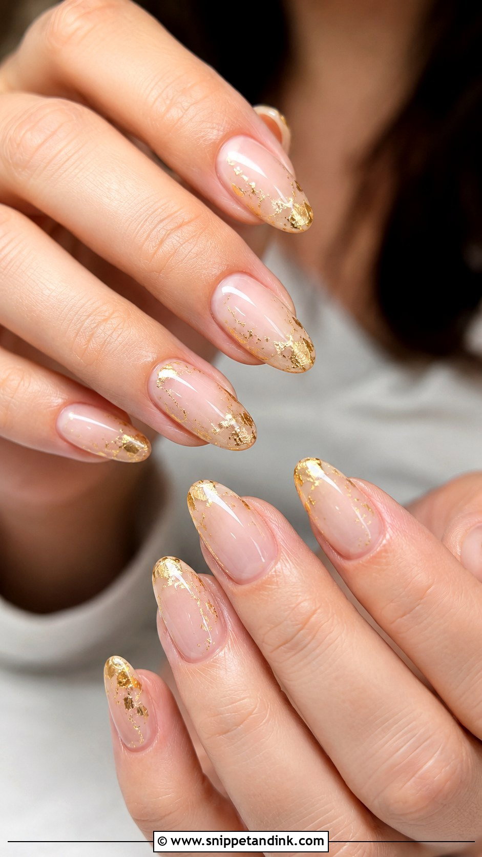 Marriage Gold Foil Nails - Snippet and Ink - 20 Nail Art Designs for Marriage