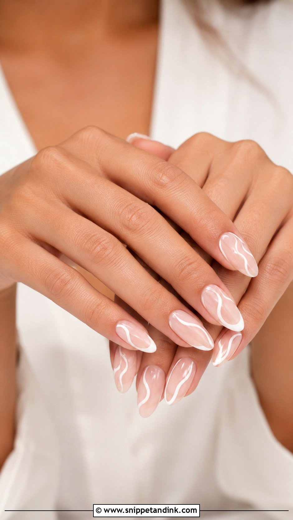 Marriage White Swirl Nails - Snippet and Ink - 20 Nail Art Designs for Marriage