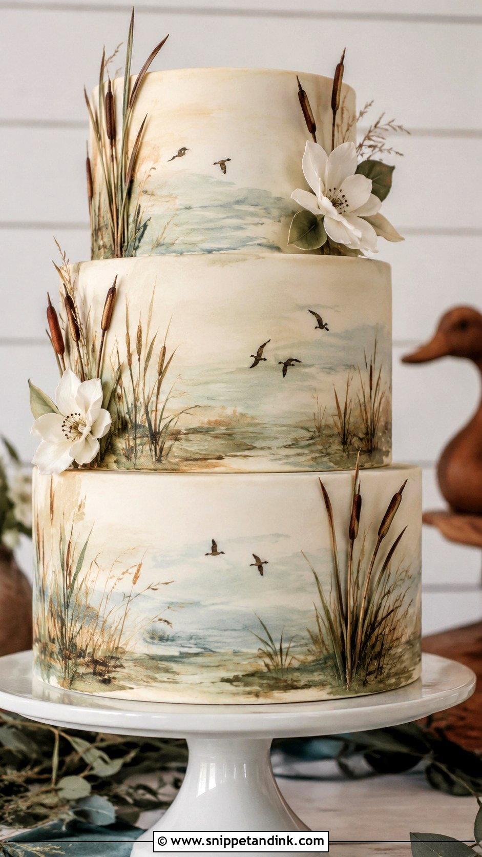 Marsh Wedding Cake - Snippet and Ink - 20 Duck Hunting Wedding Cake Ideas