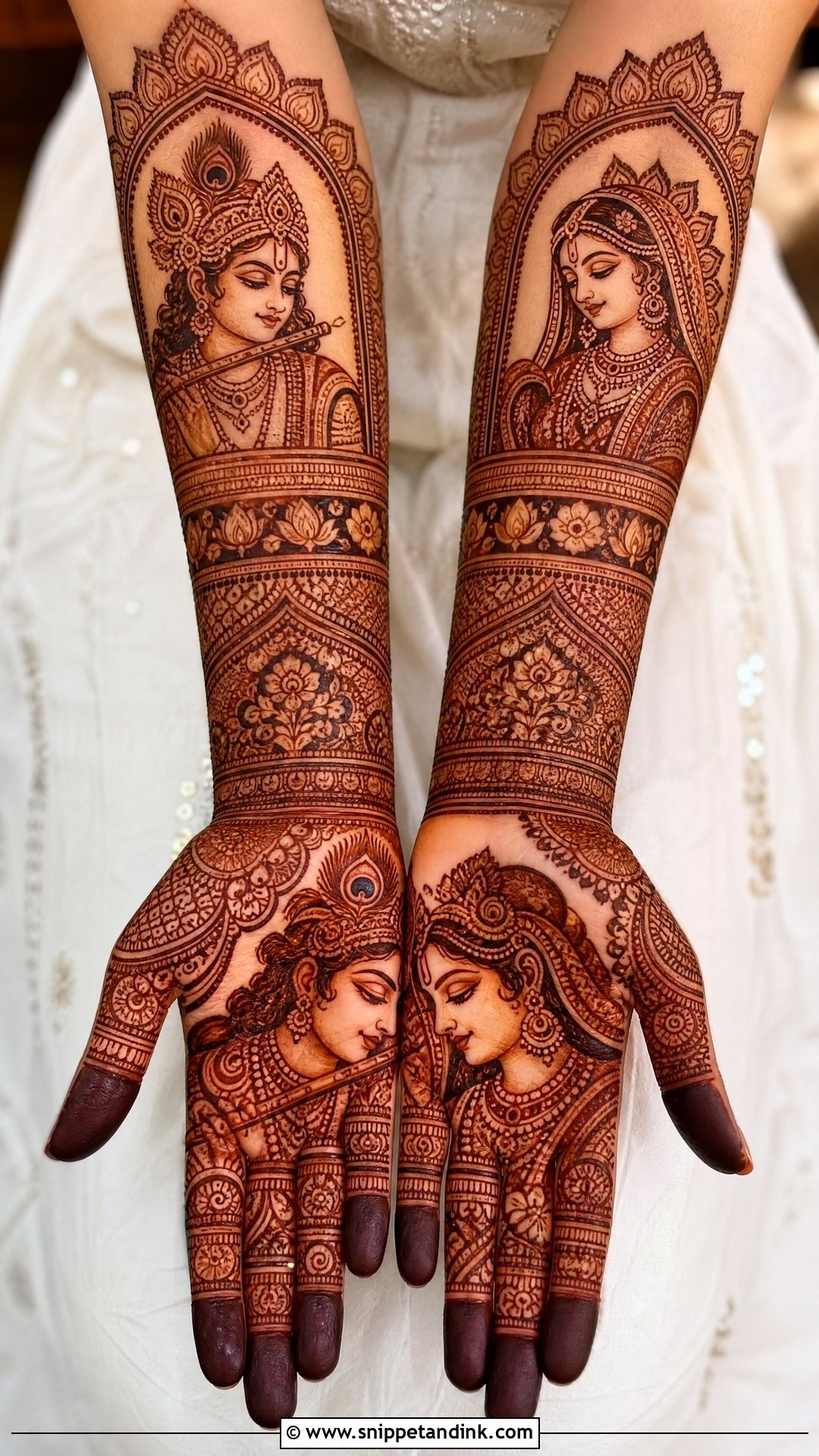 Marwadi Bridal Mehndi With Radha Krishna - Snippet and Ink - 20 Marwadi Bridal Mehndi Mehendi Designs