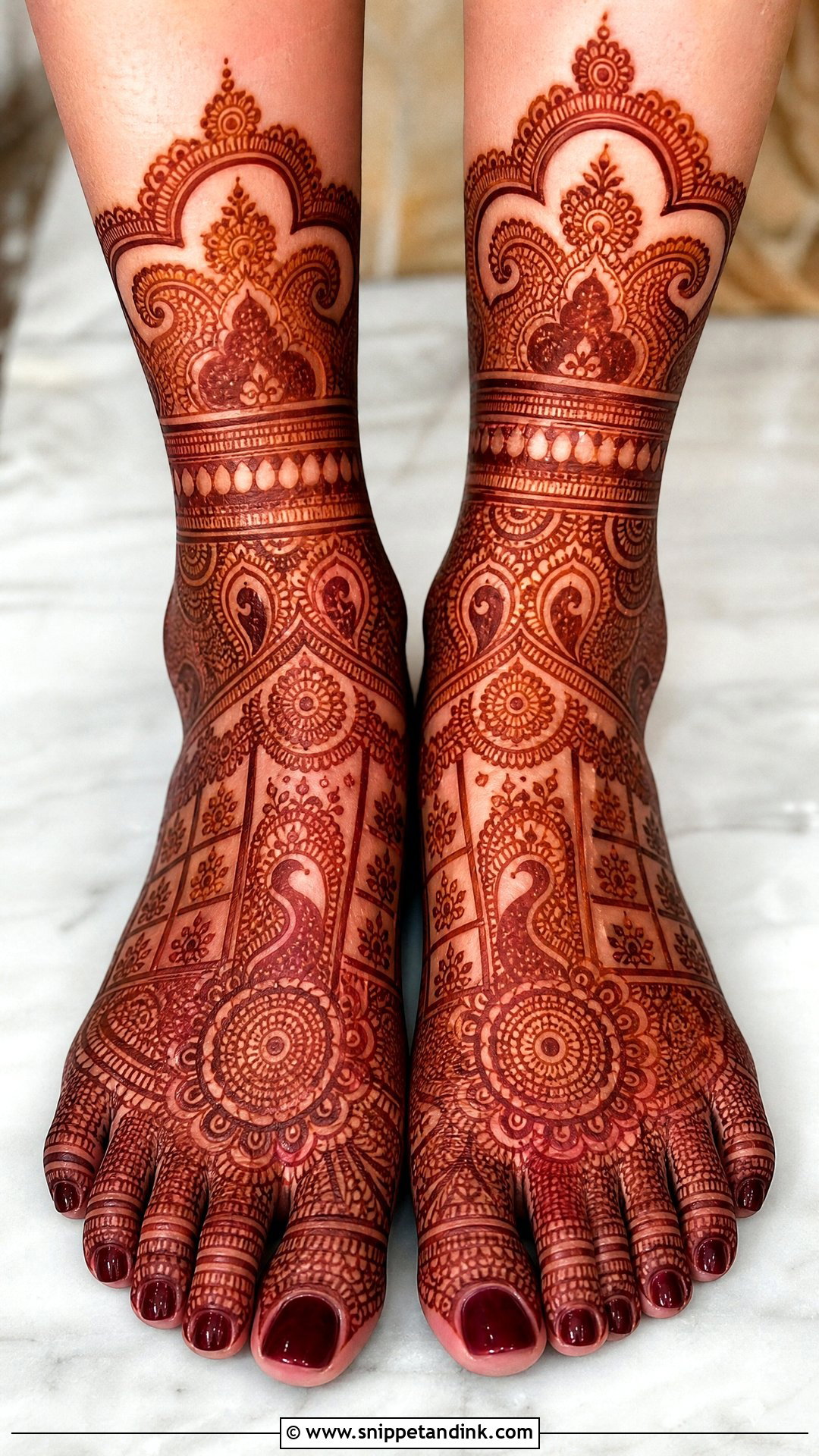 Marwari Bridal Feet Mehndi Design - Snippet and Ink - 30 Bridal Feet Mehndi Designs