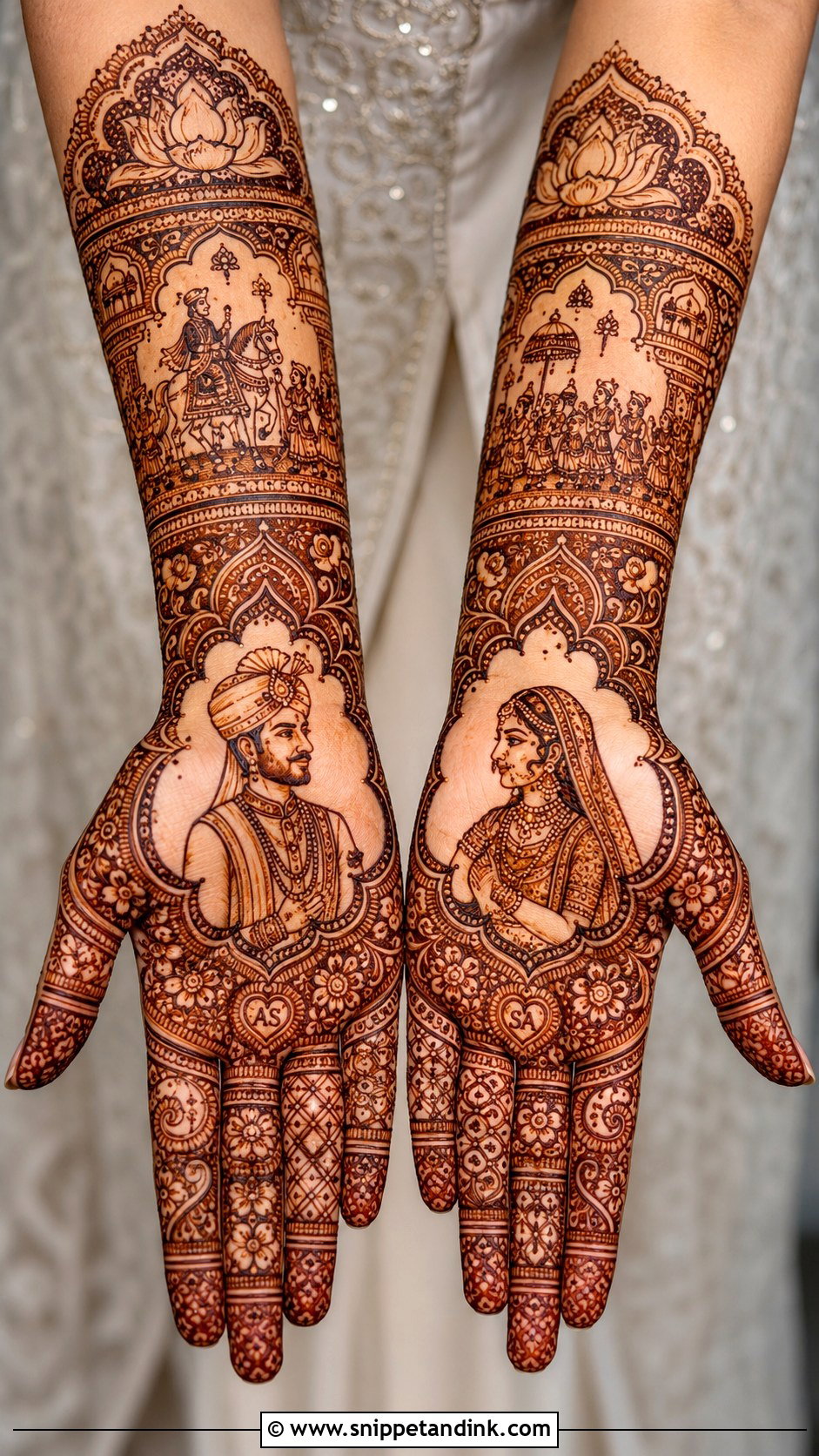 Marwari Dulha Dulhan Mehndi Design - Snippet and Ink - 30 Marwari Mehndi Design Ideas