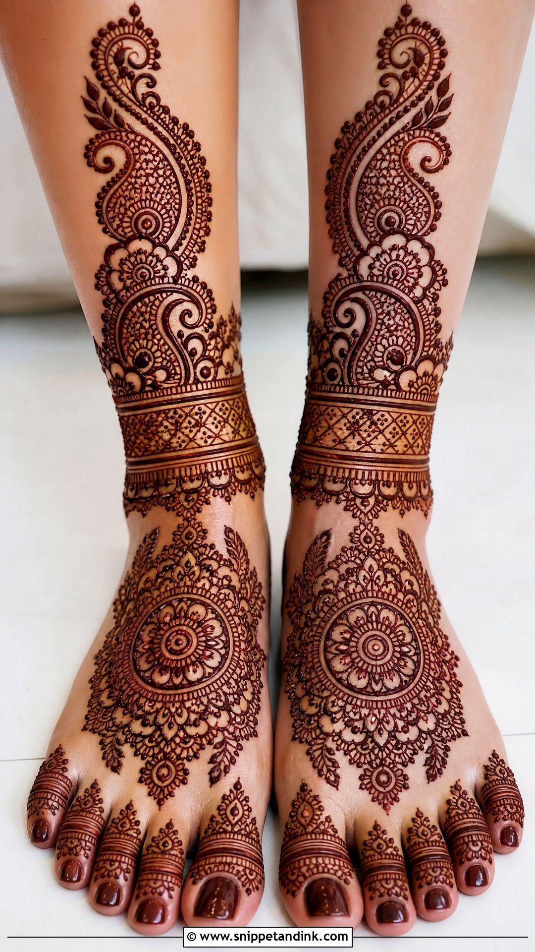 Matching Bridal Leg Mehndi Design - Snippet and Ink - 25 Bridal Leg Mehendi Mehndi Design Ideas