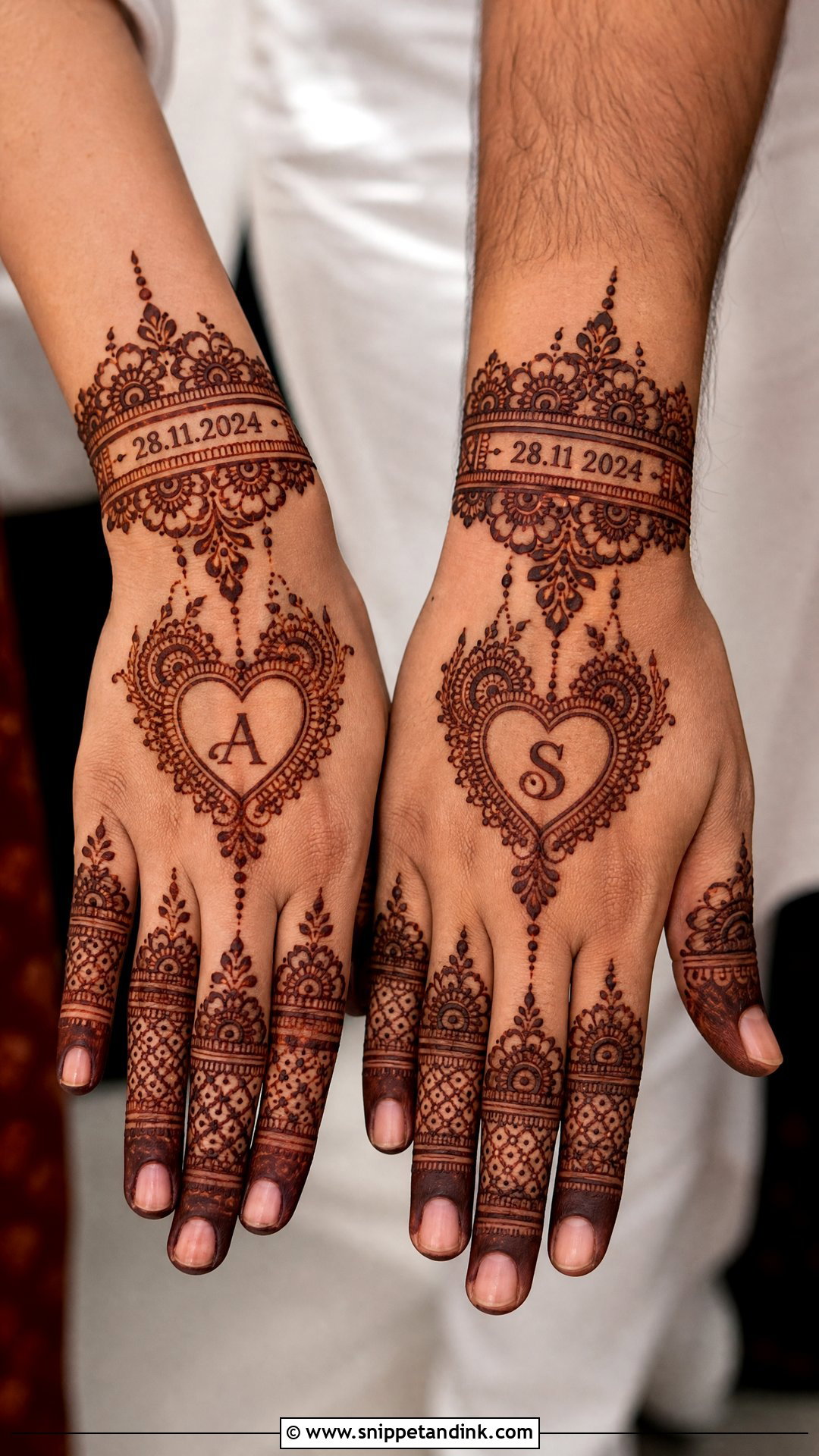 Matching Bride And Groom Mehndi Design - Snippet and Ink - 20 Bridegroom Mehndi Designs