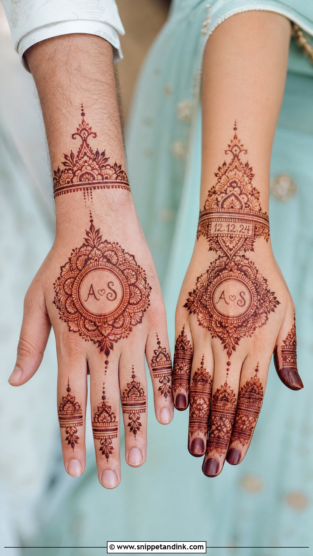 Matching Bride And Groom Mehndi - Snippet and Ink - 20 Bride and Groom Mehndi Design Ideas