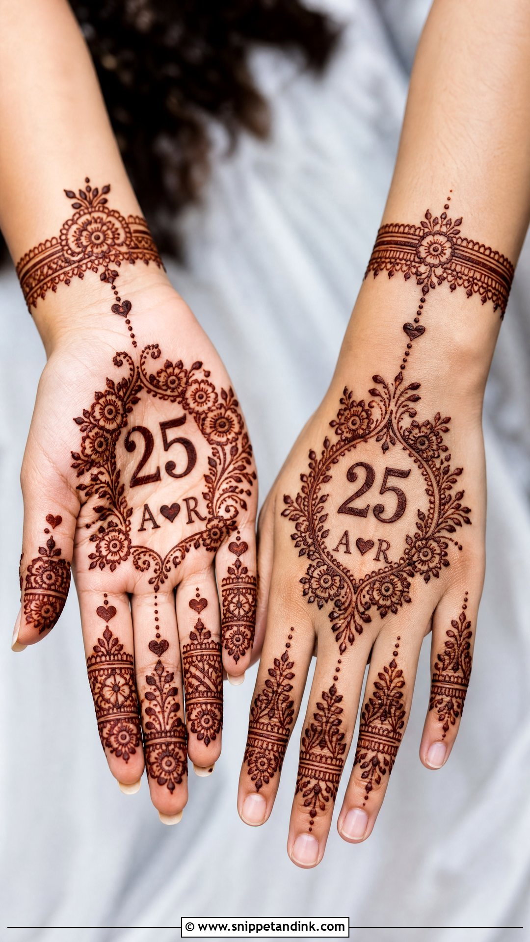 Matching Couple Anniversary Mehndi Design - Snippet and Ink - 20 25 Anniversary Mehndi Design Ideas