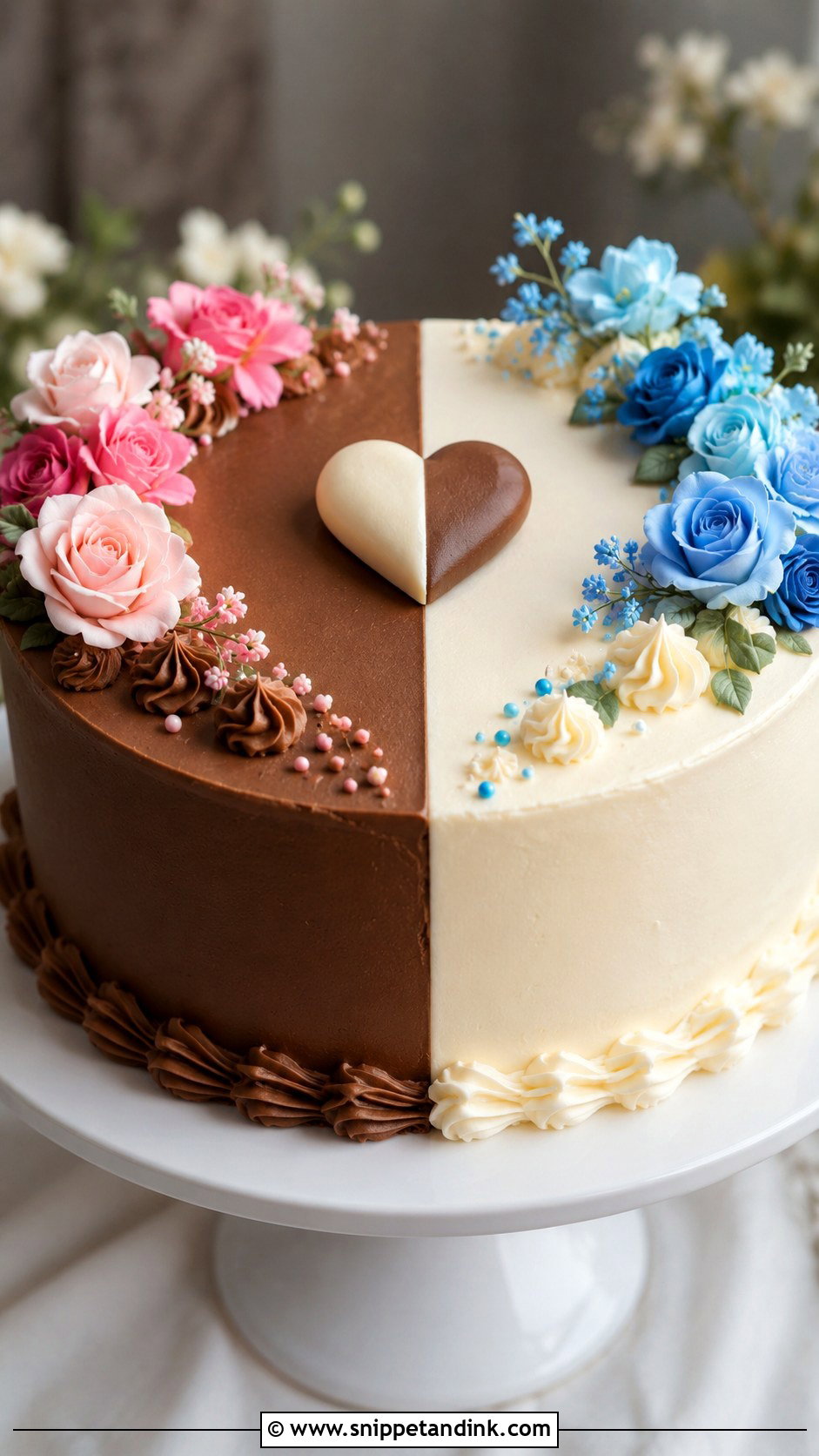 Matching Half Couple Cake - Snippet and Ink - 20 Couples Cake Ideas