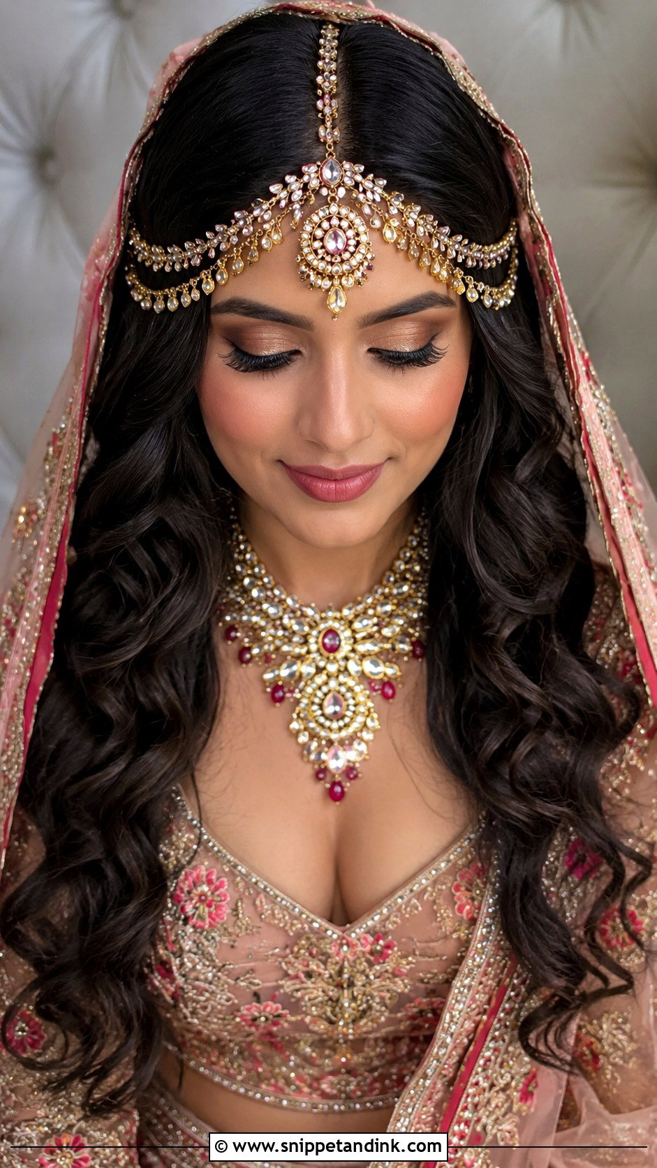 Matha Patti Curls Hairstyle For Indian Wedding - Snippet and Ink - 20 Curls Hairstyles Indian Wedding
