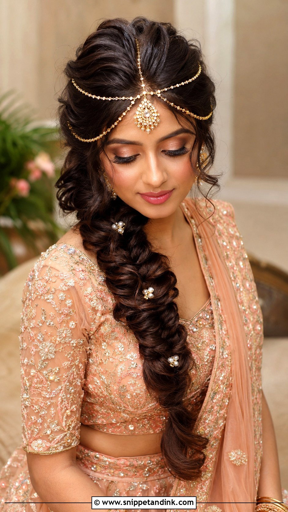 Mathapatti Fishtail Braid - Snippet and Ink - 15 Mathapatti Hairstyles Indian Weddings
