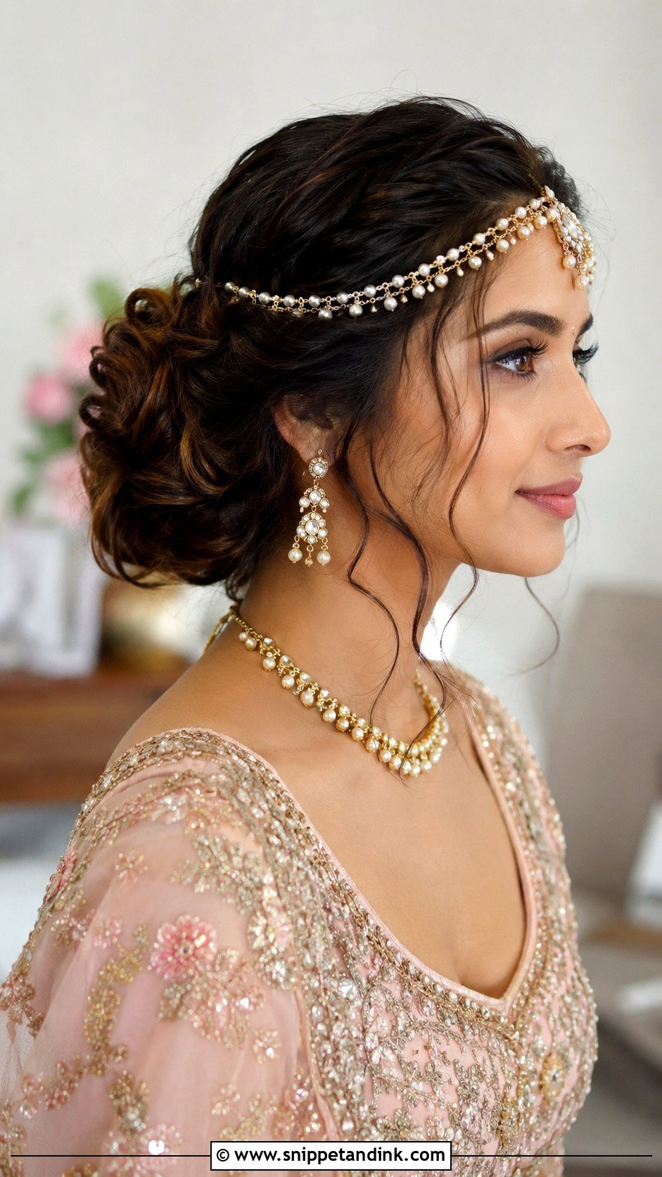 Mathapatti Messy Bun - Snippet and Ink - 15 Mathapatti Hairstyles Indian Weddings