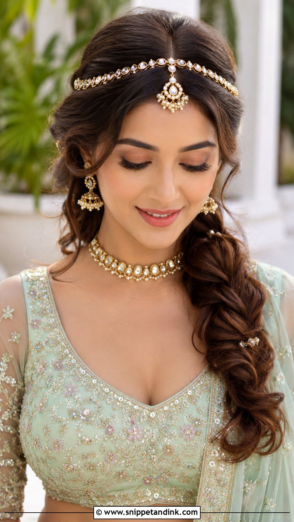 Mathapatti Side Braid - Snippet and Ink - 15 Mathapatti Hairstyles Indian Weddings
