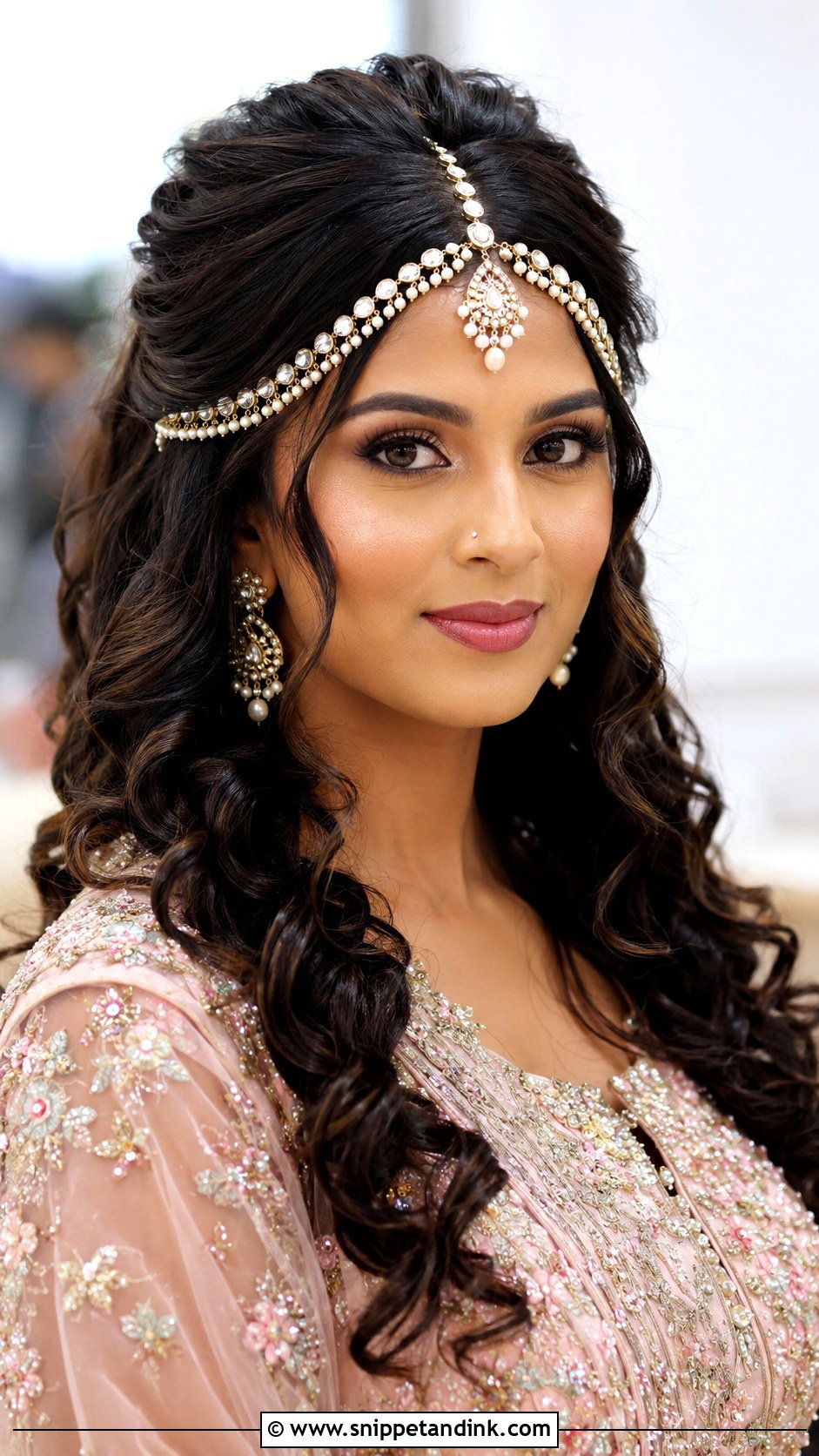 Mathapatti Soft Curls - Snippet and Ink - 15 Mathapatti Hairstyles Indian Weddings