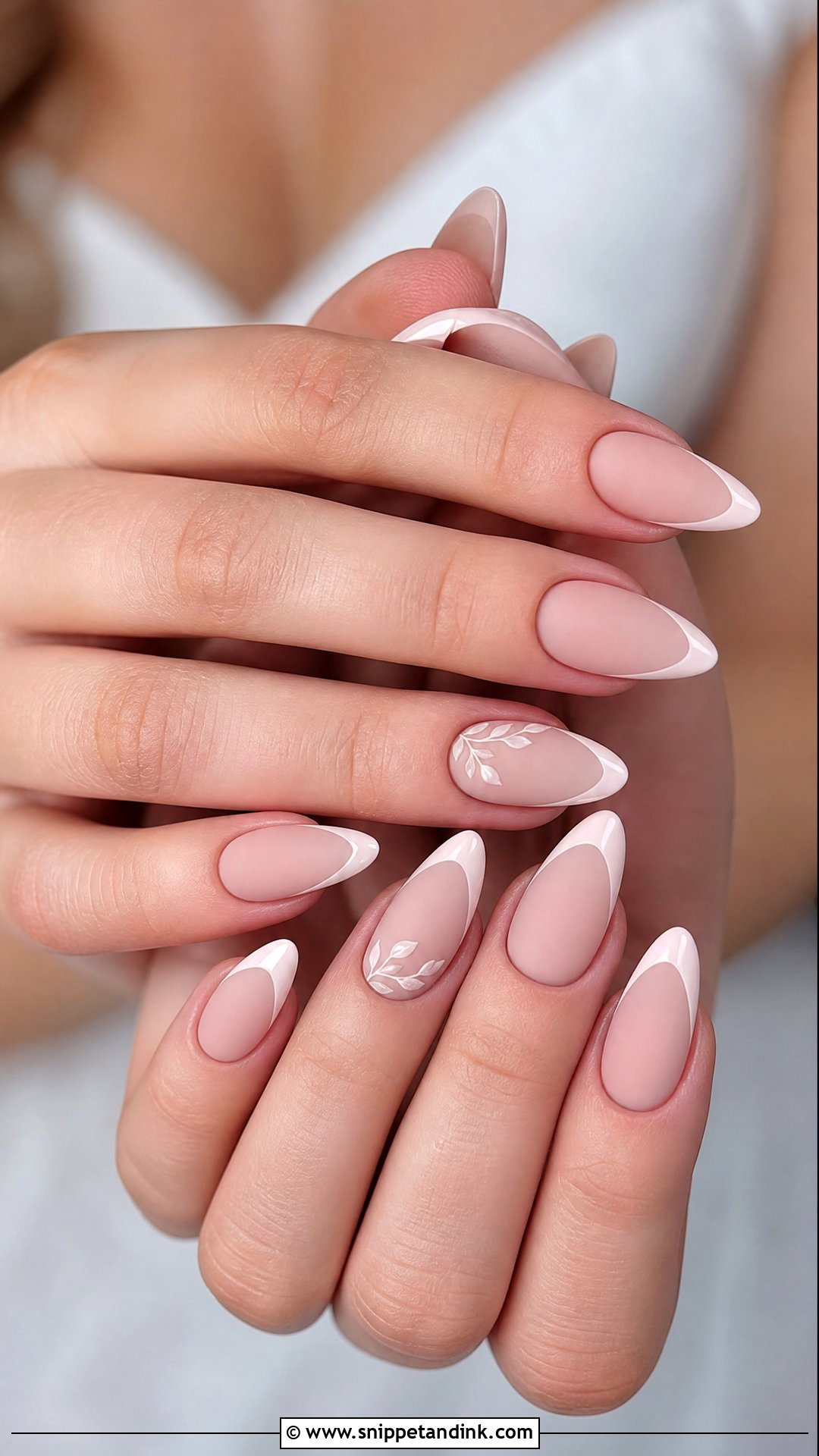 Matte Almond Bridal Nails - Snippet and Ink - 25 Almond Bridal Nails