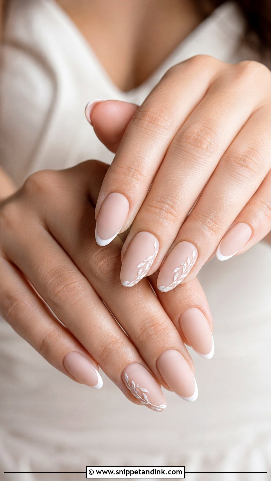 Matte Almond Wedding Nails - Snippet and Ink - 20 Almond Wedding Nail Inspo for Bride Ideas