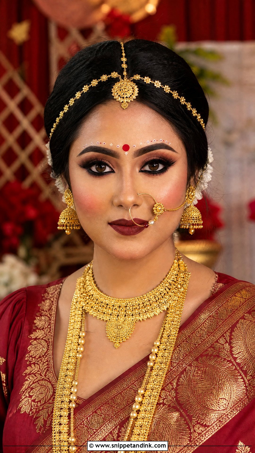 Matte Bengali Bridal Makeup - Snippet and Ink - 20 Bengali Bridal Makeup Ideas