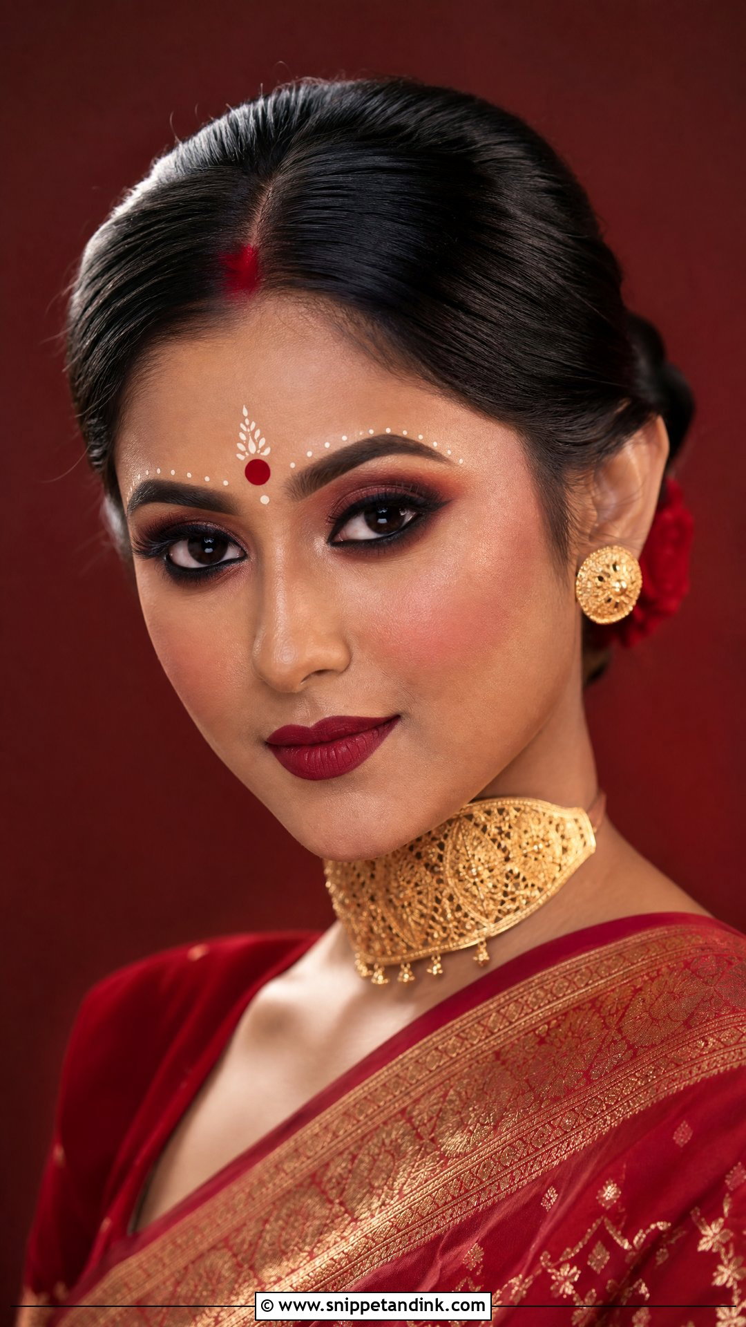 Matte Bengali Bridal Makeup - Snippet and Ink - 20 Bengali Bridal Wedding Makeup Ideas