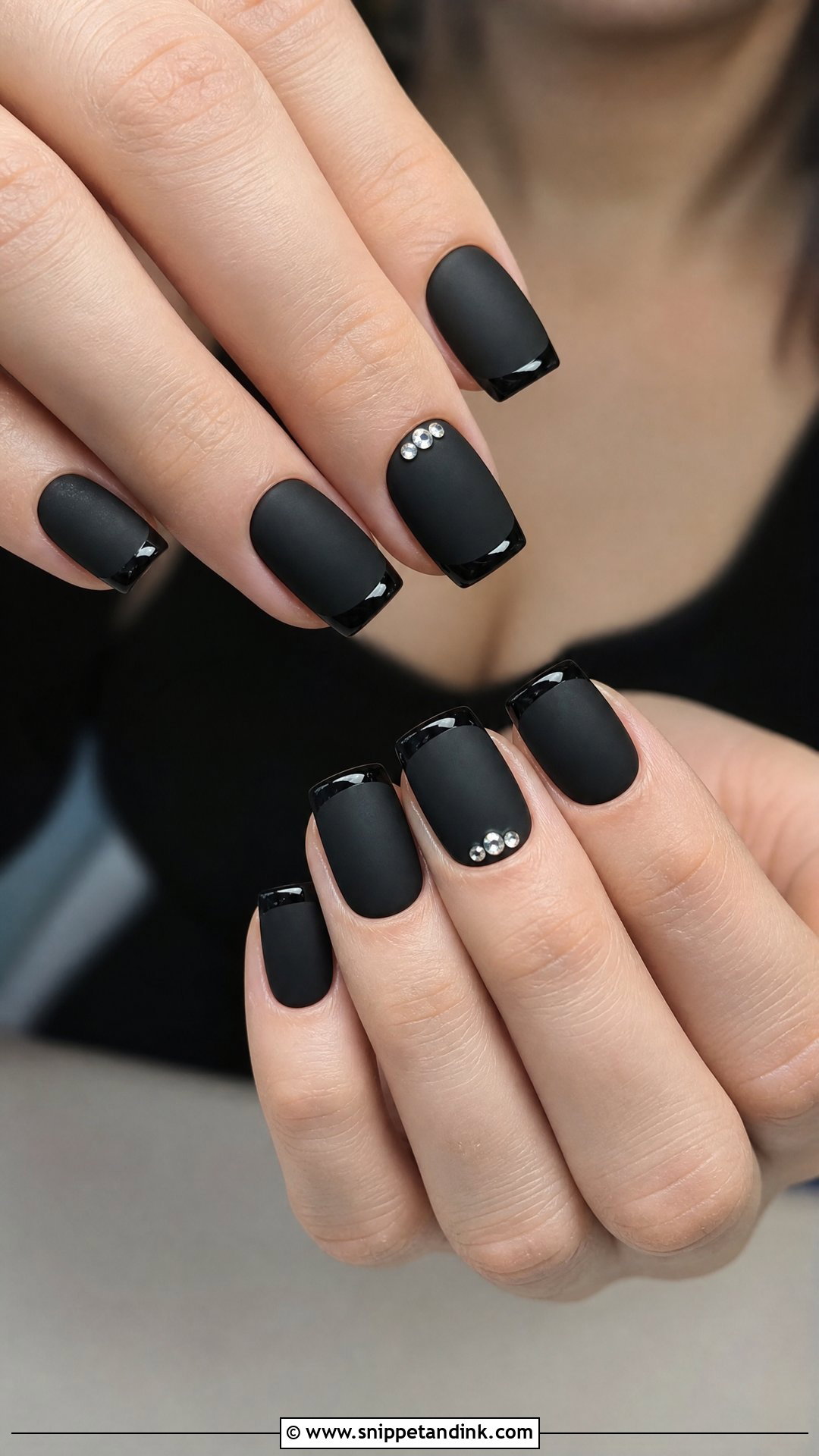Matte Black Bridal Nails - Snippet and Ink - 25 Black Bridal Nails