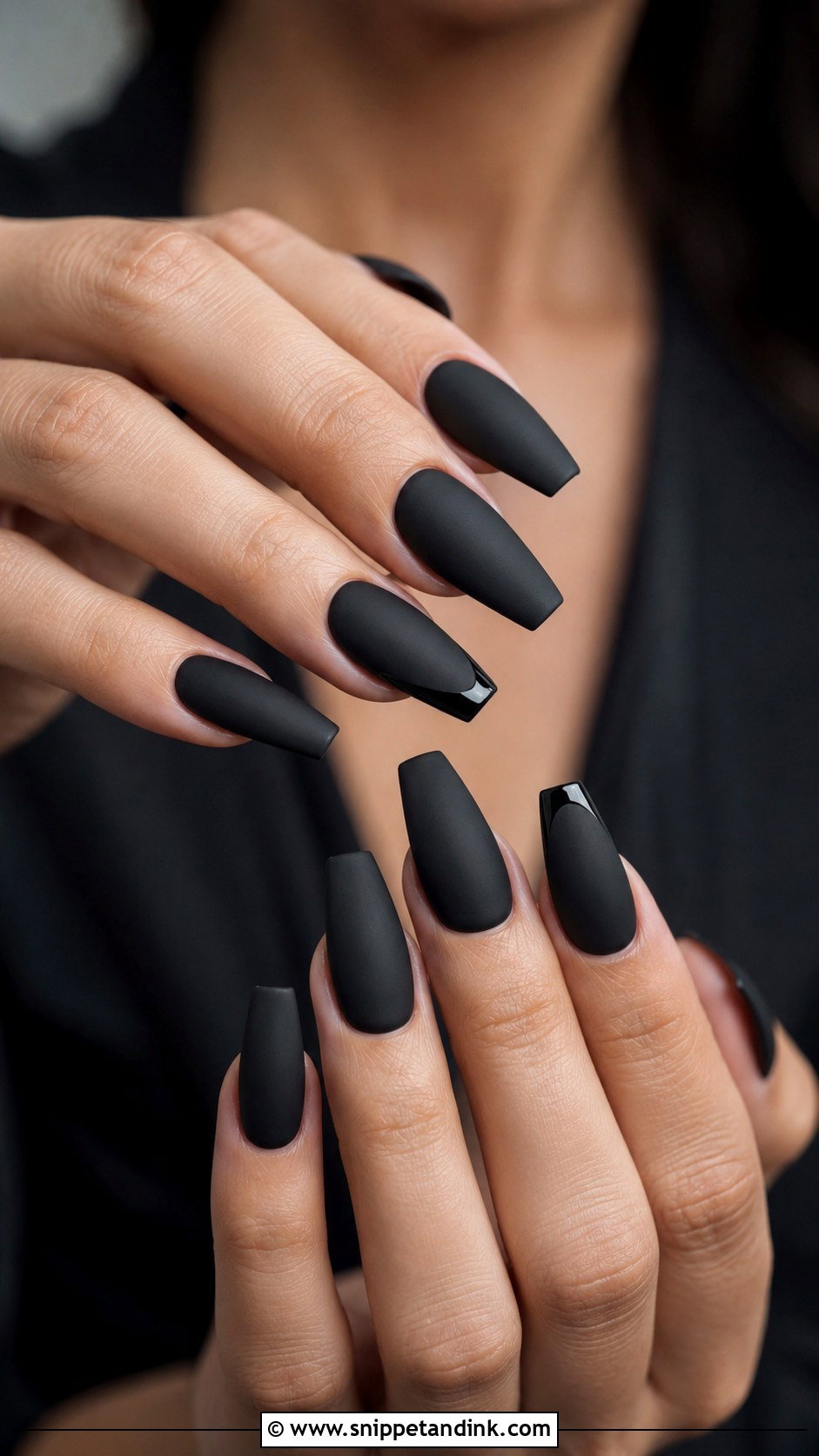 Matte Black Gothic Wedding Nails - Snippet and Ink - 20 Gothic Wedding Nails