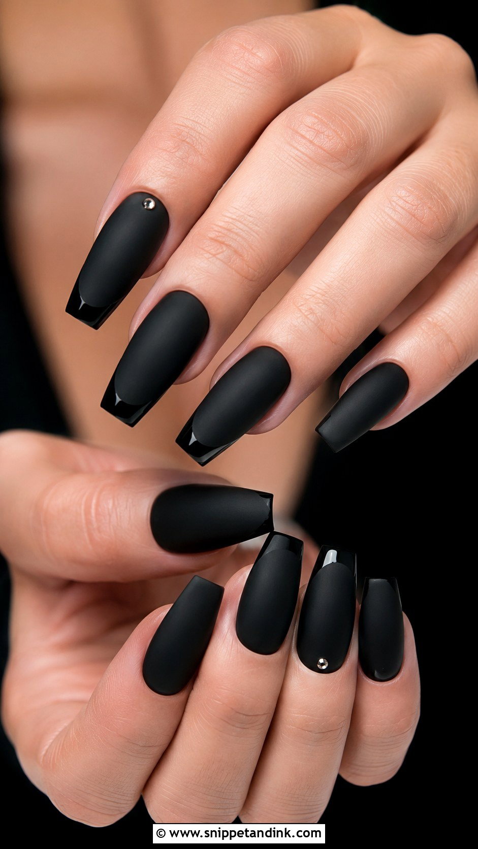 Matte Black Halloween Wedding Nails - Snippet and Ink - 20 Halloween Wedding Nails
