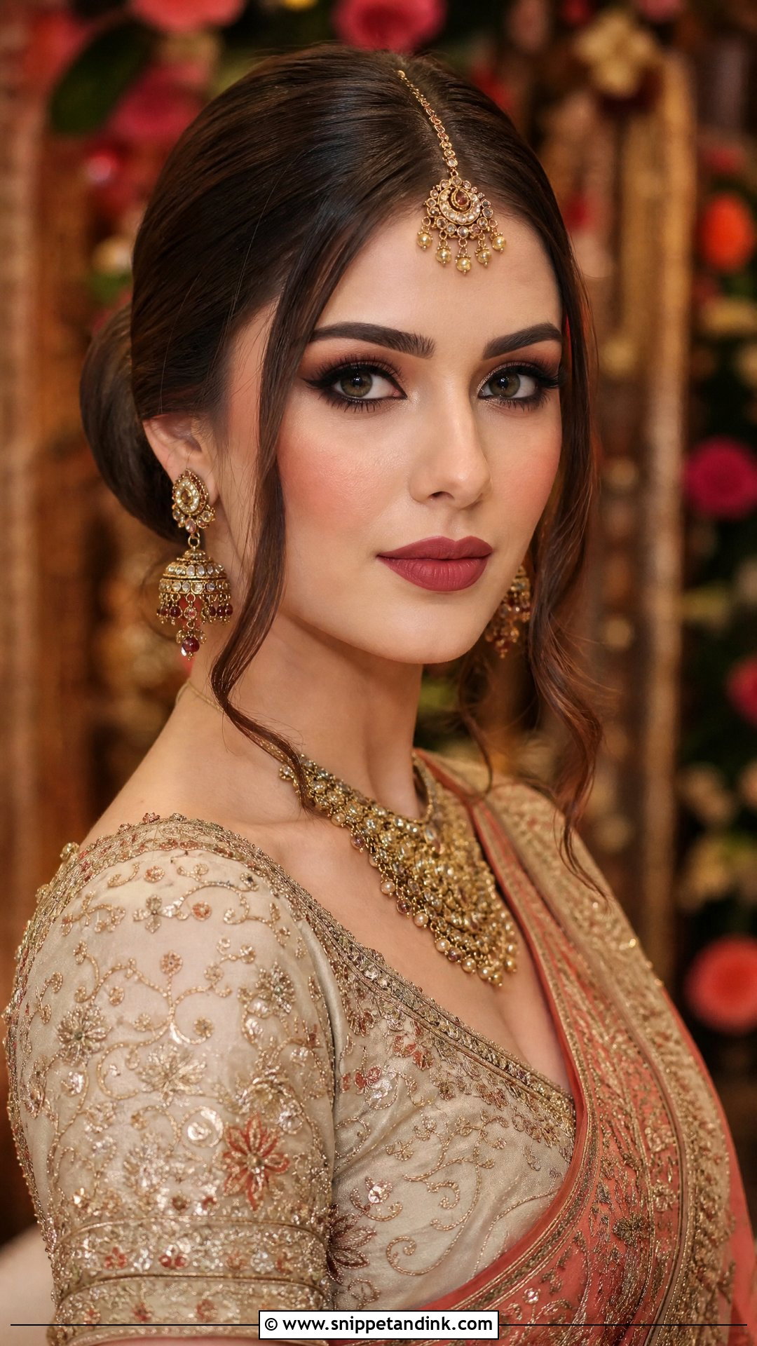 Matte Bollywood Bridal Makeup - Snippet and Ink - 20 Bollywood Bridal Look Ideas