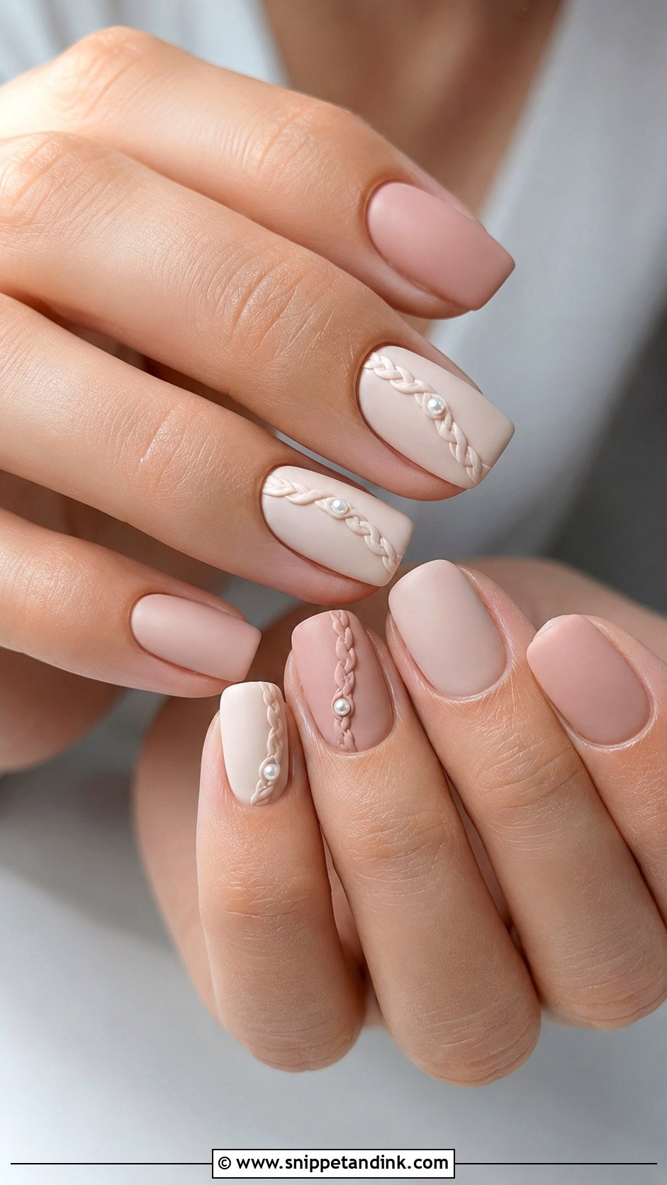 Matte Braid Wedding Nails - Snippet and Ink - 20 Braid Wedding Nails