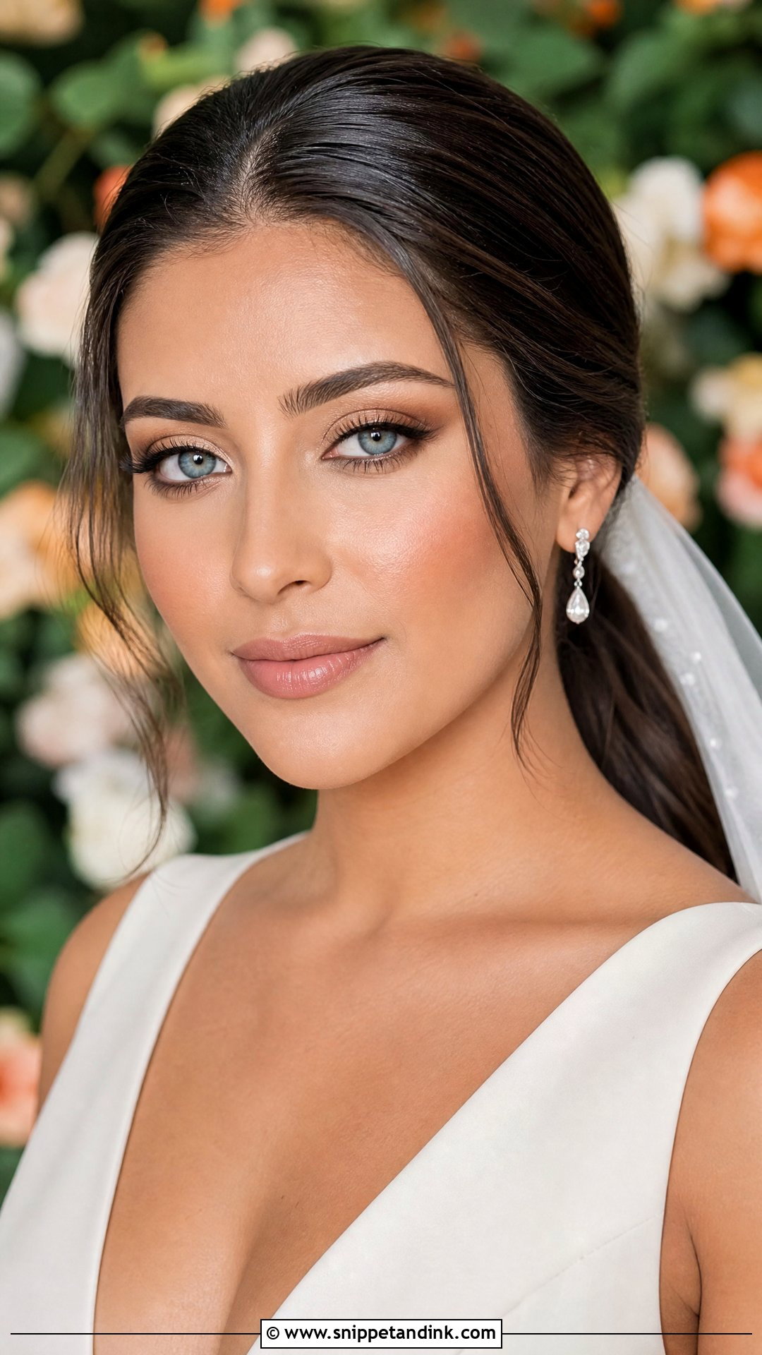 Matte Bridal Makeup For Blue Eyes - Snippet and Ink - 20 Blue Eye Bridal Makeup Ideas