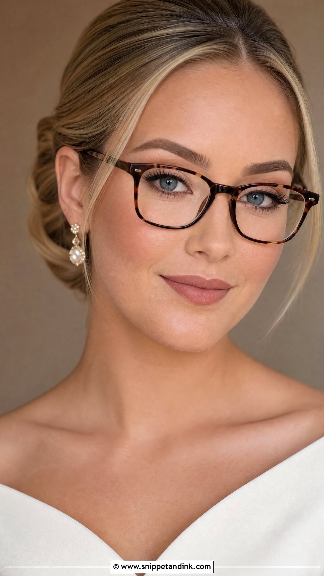 Matte Bridal Makeup With Glasses - Snippet and Ink - 20 Bridal Makeup with Glasses