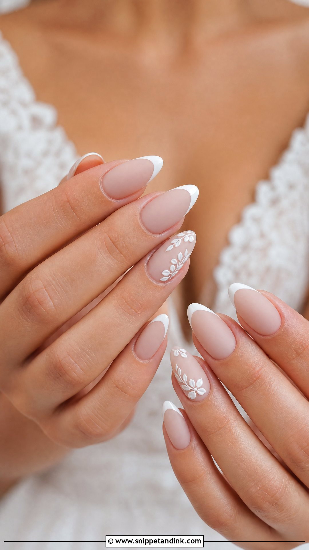 Matte Bride Nails - Snippet and Ink - 35 Bride Nails Wedding