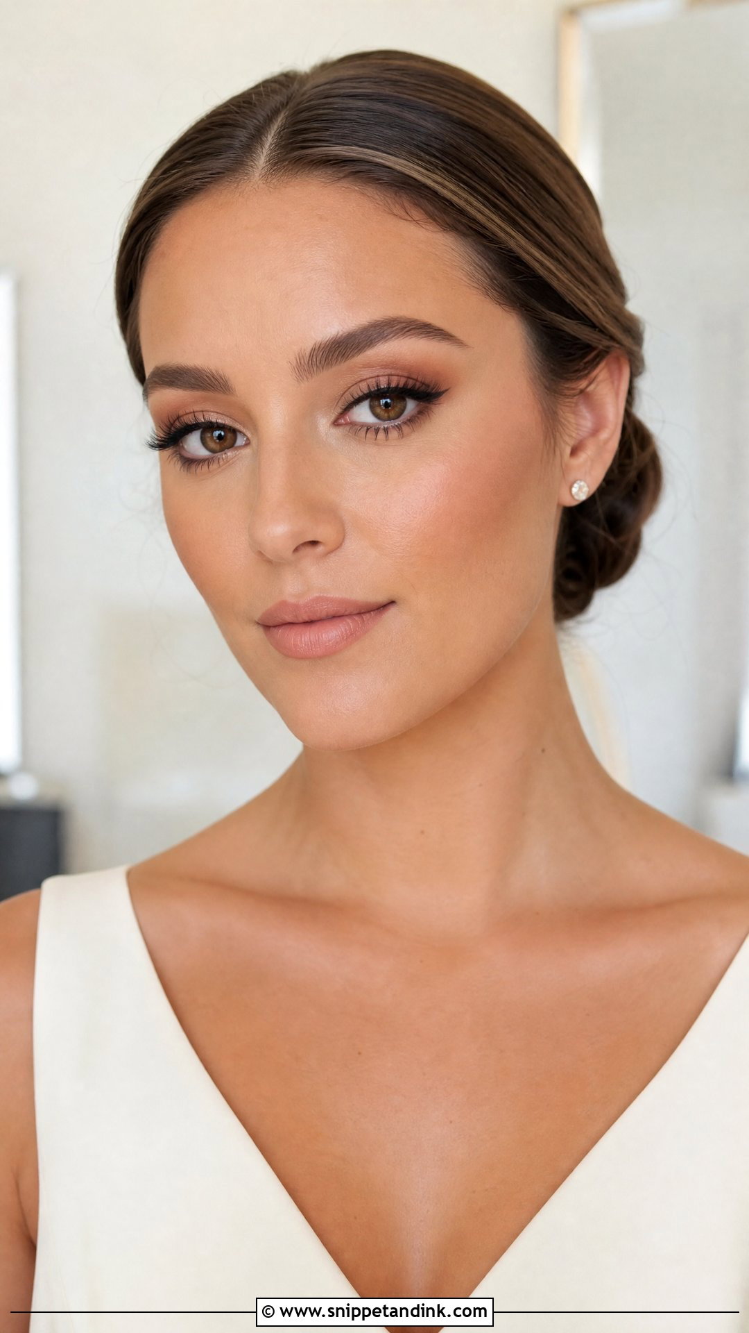 Matte Bronzed Bridal Makeup - Snippet and Ink - 20 Bronzed Bridal Makeup Ideas