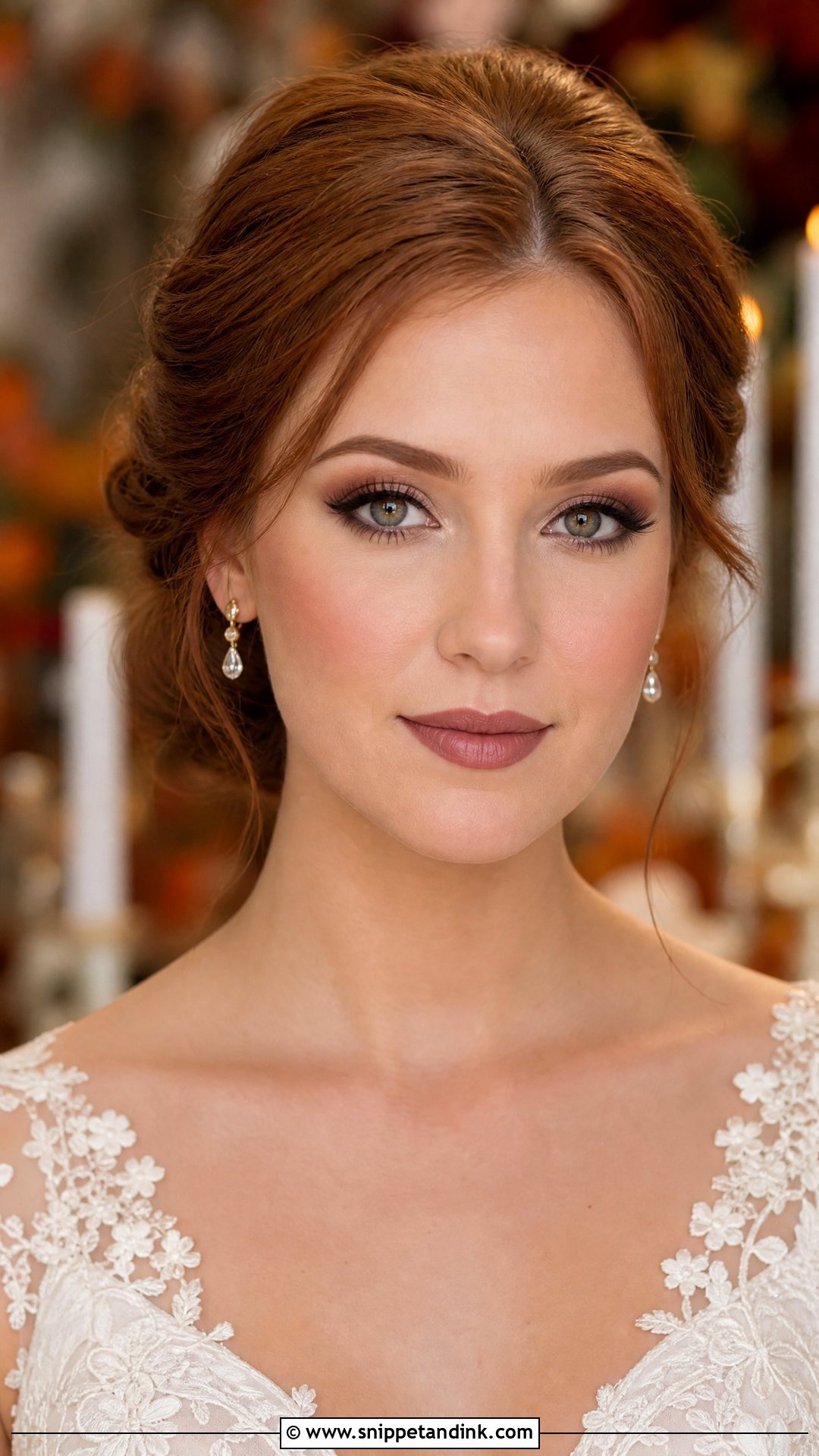 Matte Brown Autumn Bridal Makeup - Snippet and Ink - 20 Autumn Wedding Makeup Ideas
