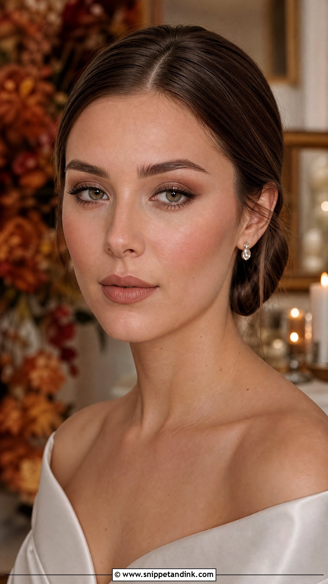 Matte Brown Bridal Makeup For Brown Eyes - Snippet and Ink - 20 Fall Wedding Makeup for Bride Brown Eyes