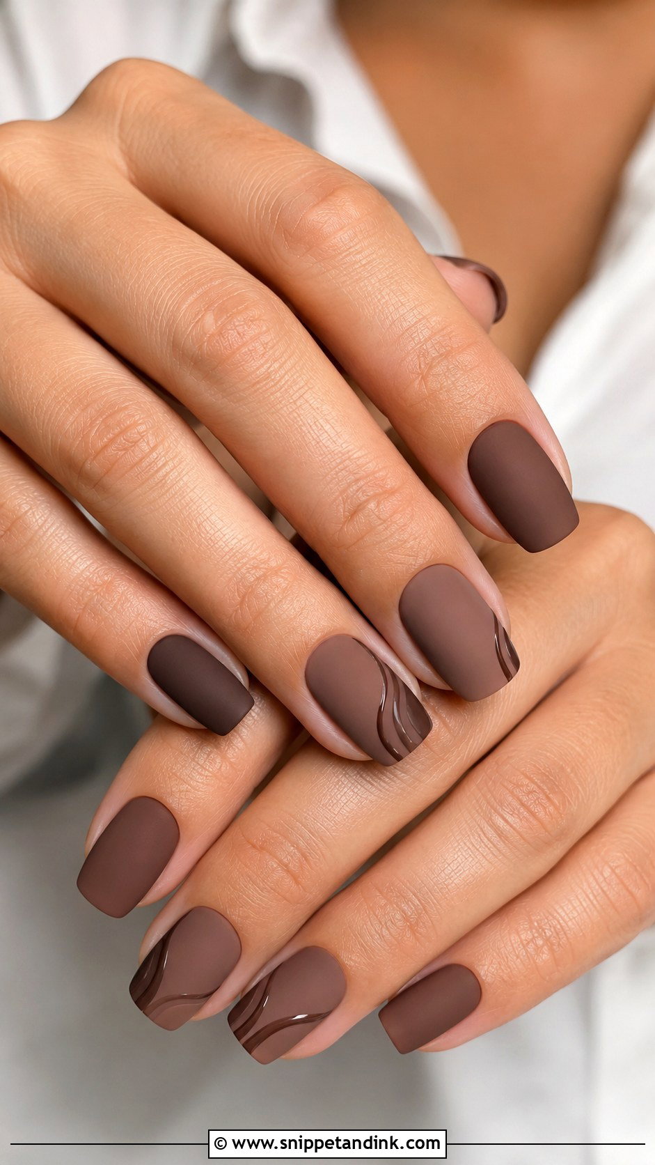 Matte Brown Wedding Nails - Snippet and Ink - 20 Brown Wedding Nails