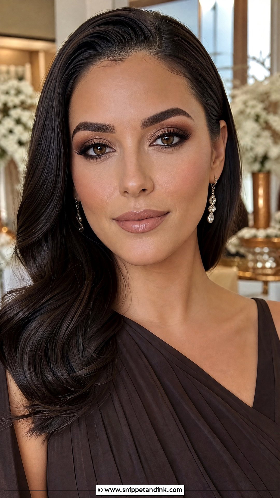 Matte Brown Winter Wedding Makeup For Brown Eyes - Snippet and Ink - 20 Winter Wedding Makeup for Brown Eyes