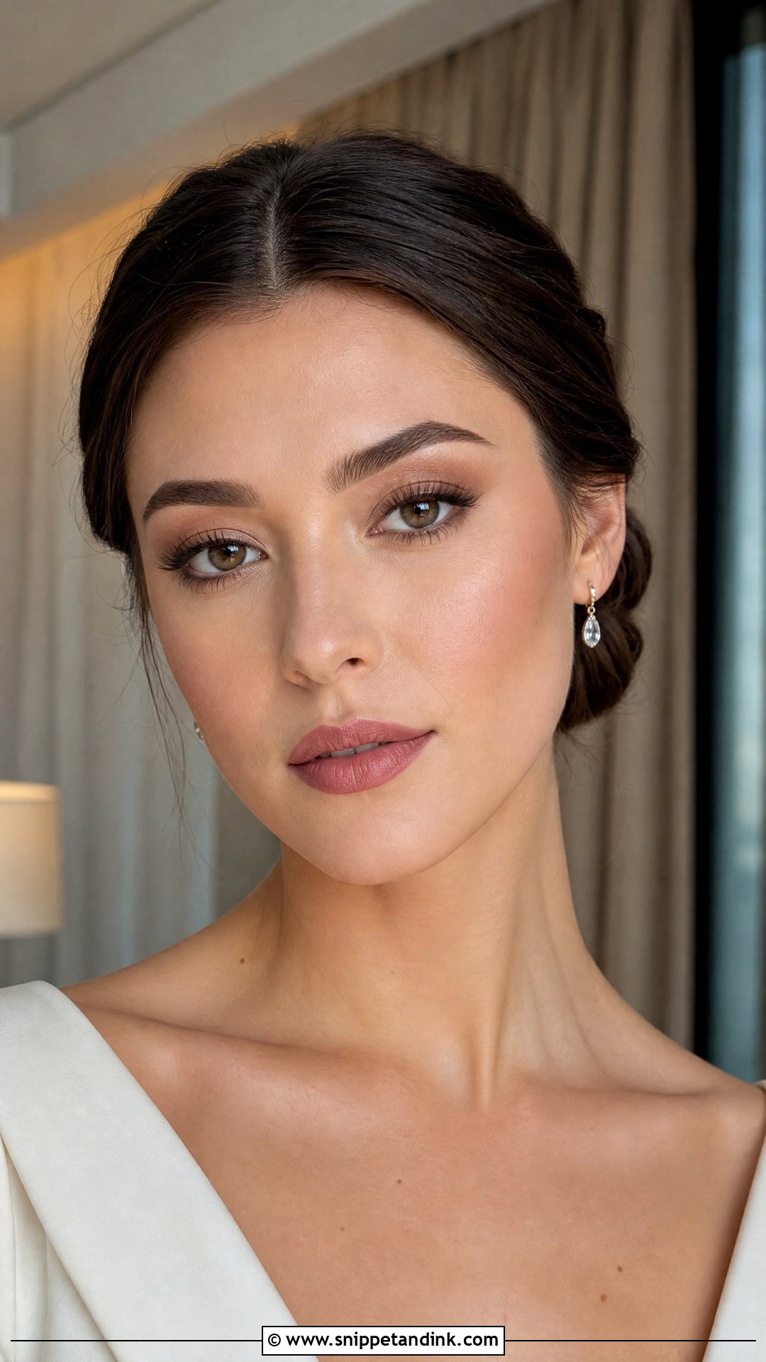 Matte Brunette Bridal Makeup - Snippet and Ink - 20 Brunette Bridal Makeup Ideas