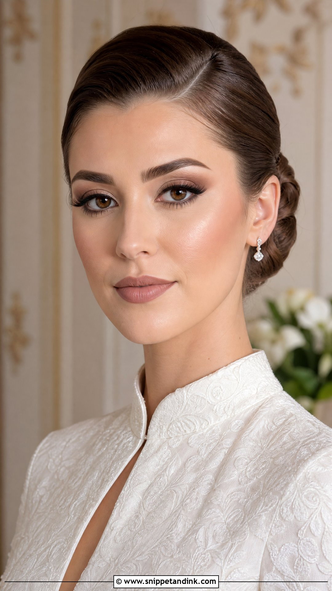 Matte Brunette Bridal Makeup - Snippet and Ink - 20 Brunette Bridal Make Up Ideas