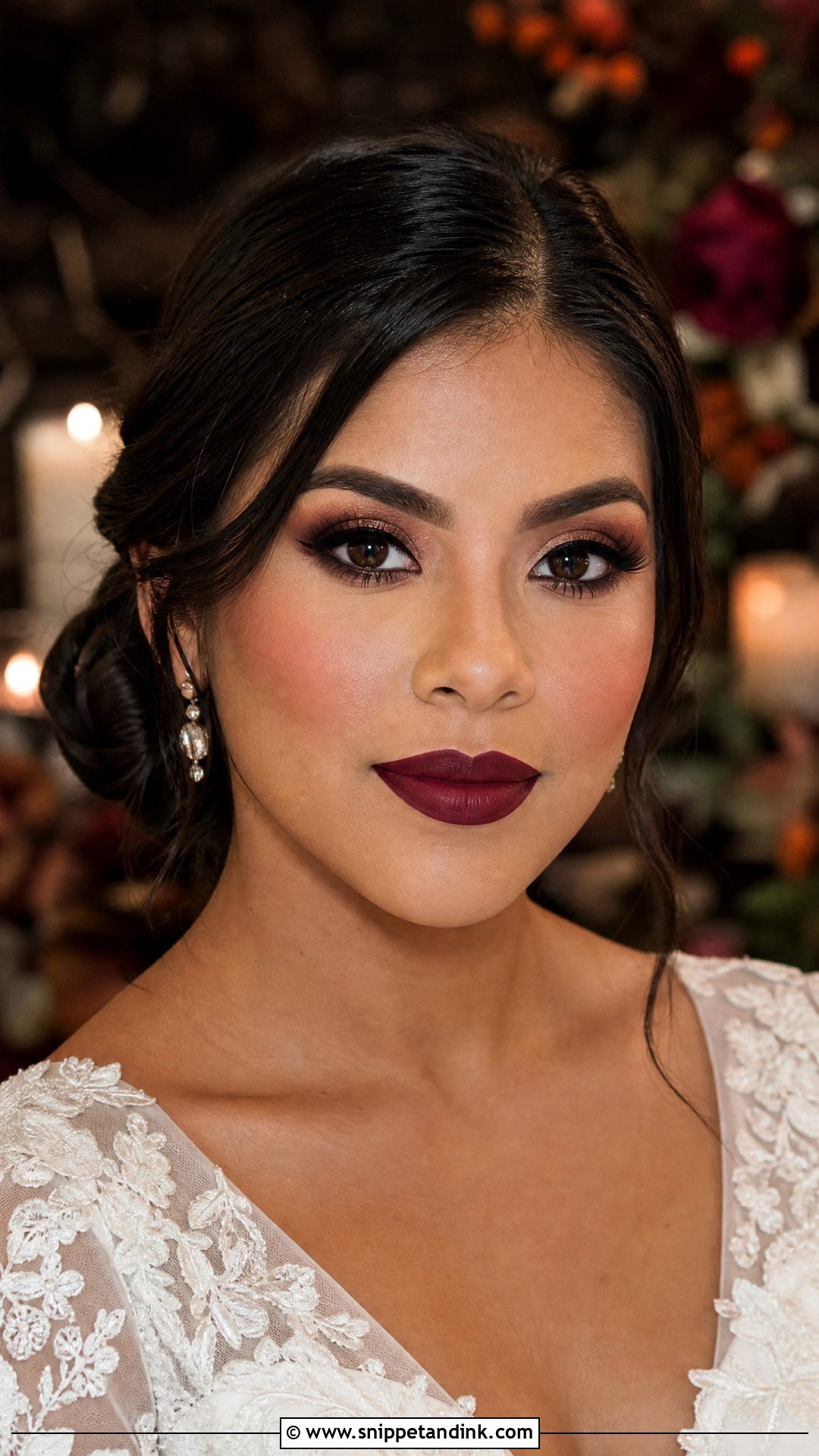 Matte Burgundy Wedding Makeup - Snippet and Ink - 20 Matte Wedding Makeup Ideas