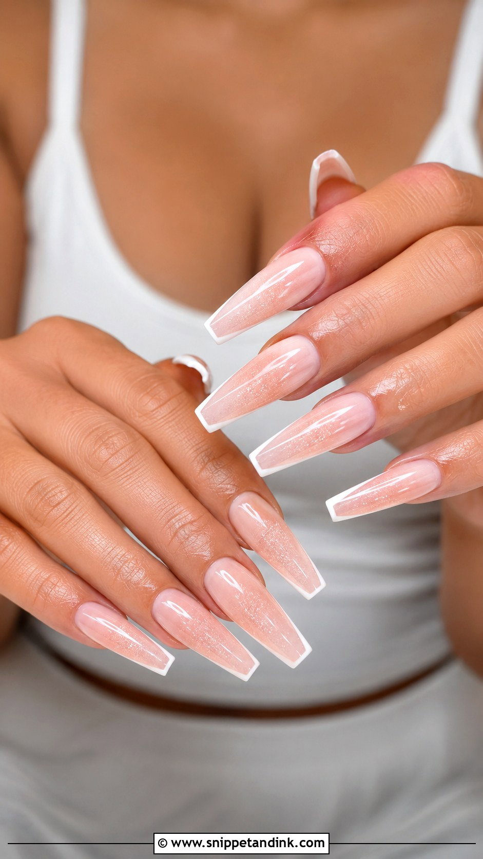 Matte Coffin Bridal Nails - Snippet and Ink - 20 Coffin Bridal Nails