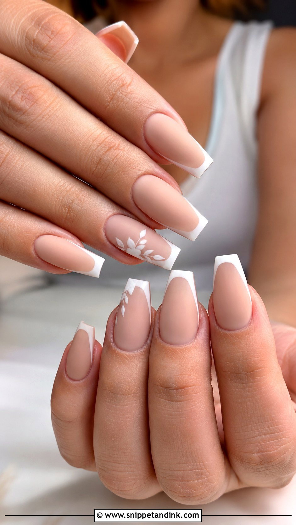 Matte Coffin Wedding Nails - Snippet and Ink - 20 Coffin Shape Wedding Nails