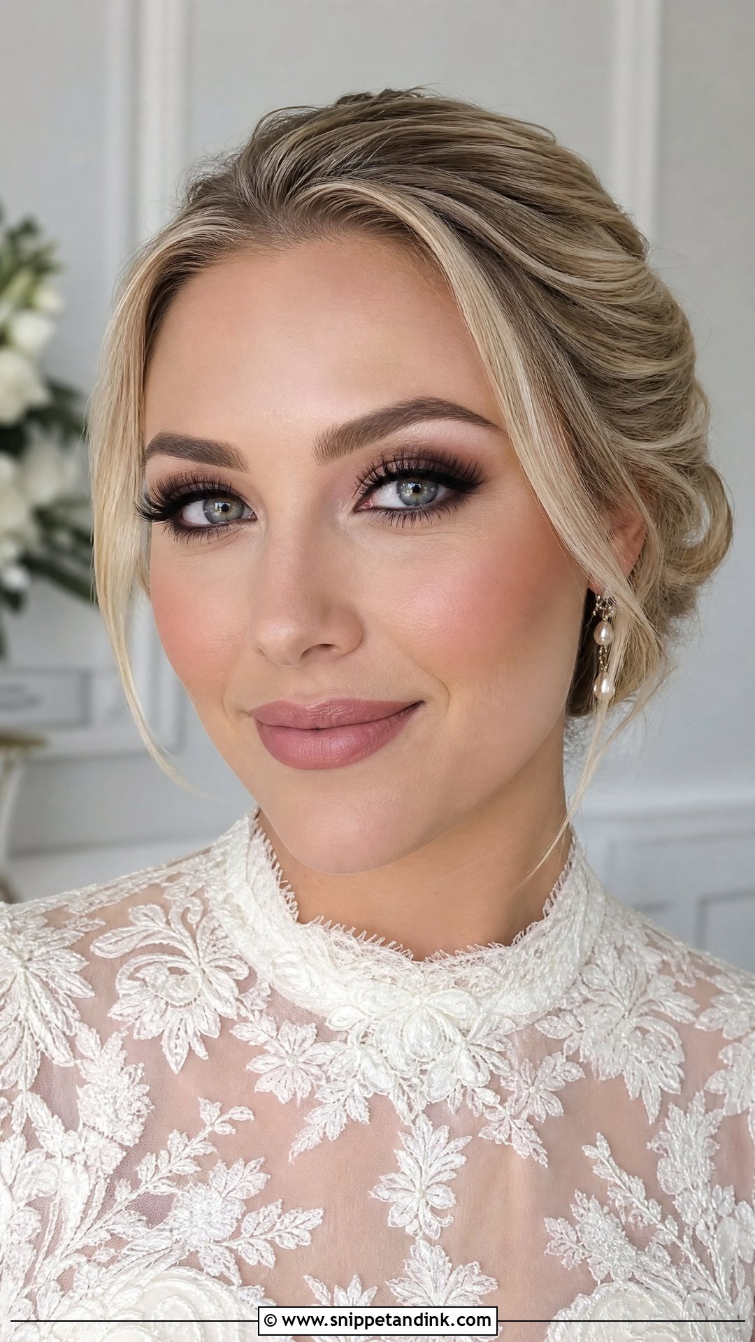 Matte Glam Bride Makeup - Snippet and Ink - 35 Glam Bride Makeup Ideas