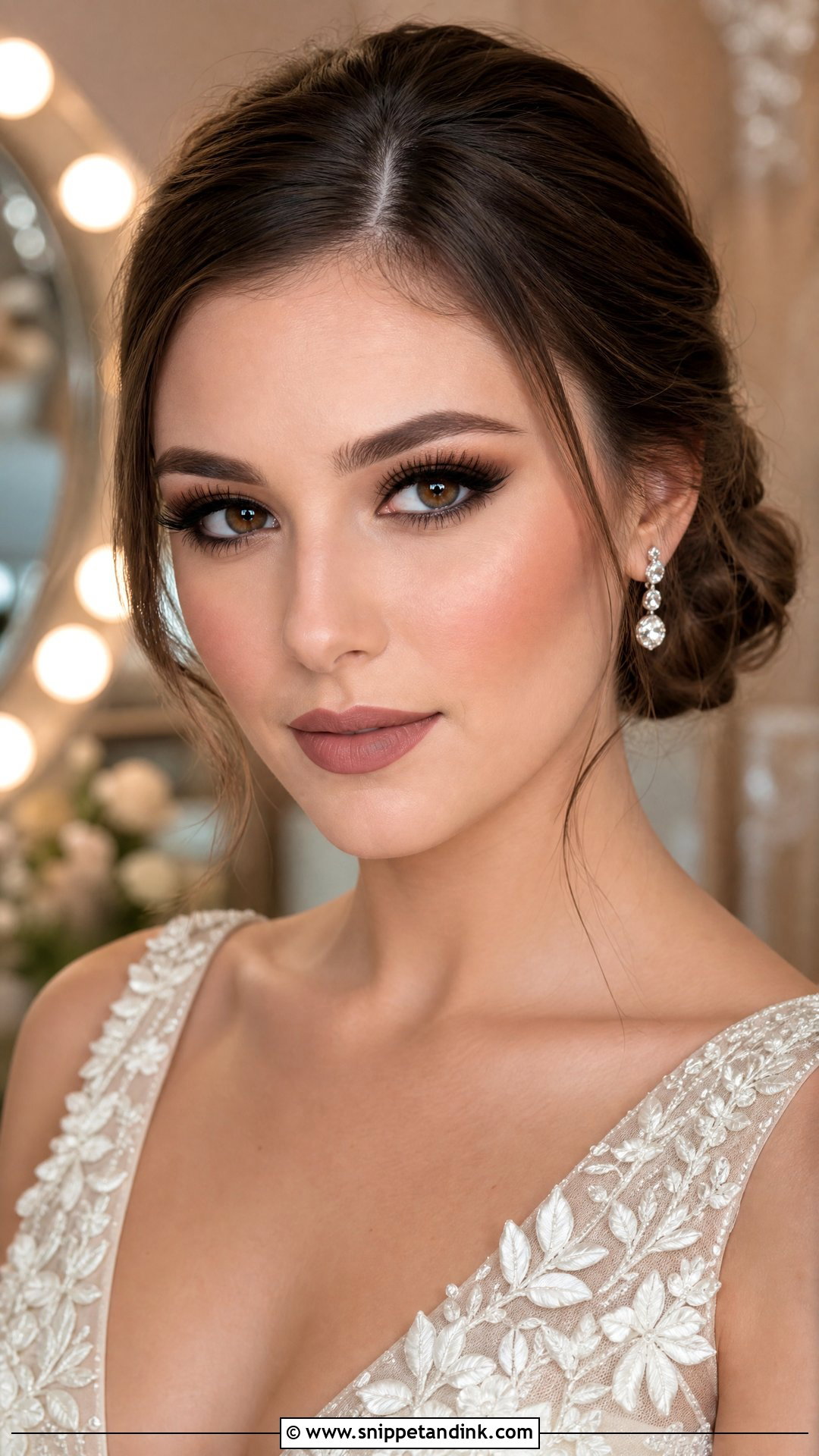 Matte Glam Wedding Makeup For Brown Eyes - Snippet and Ink - 20 Full Glam Wedding Makeup for Brown Eyes