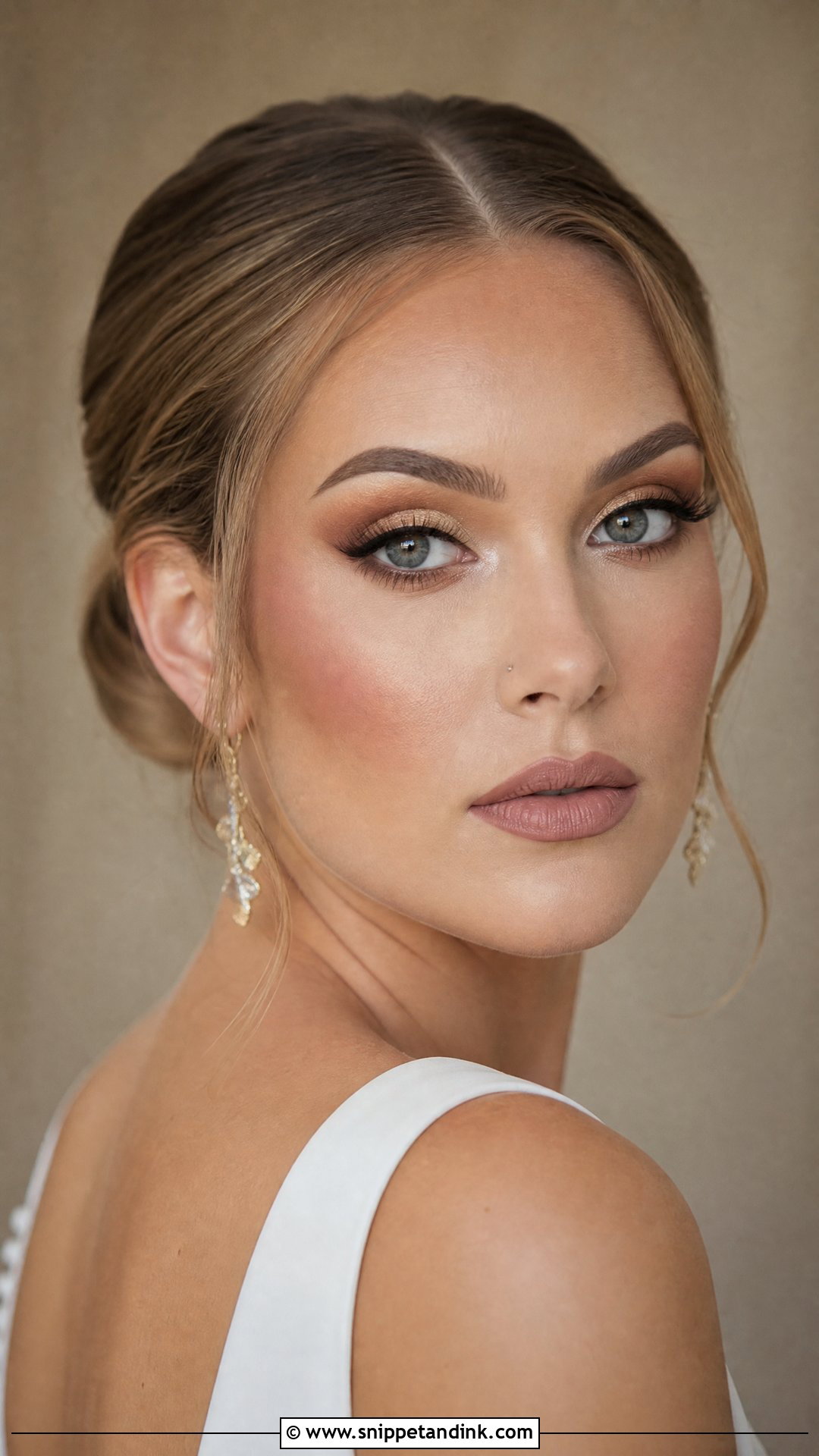 Matte Gold Bridal Makeup - Snippet and Ink - 20 Gold Bridal Makeup Ideas