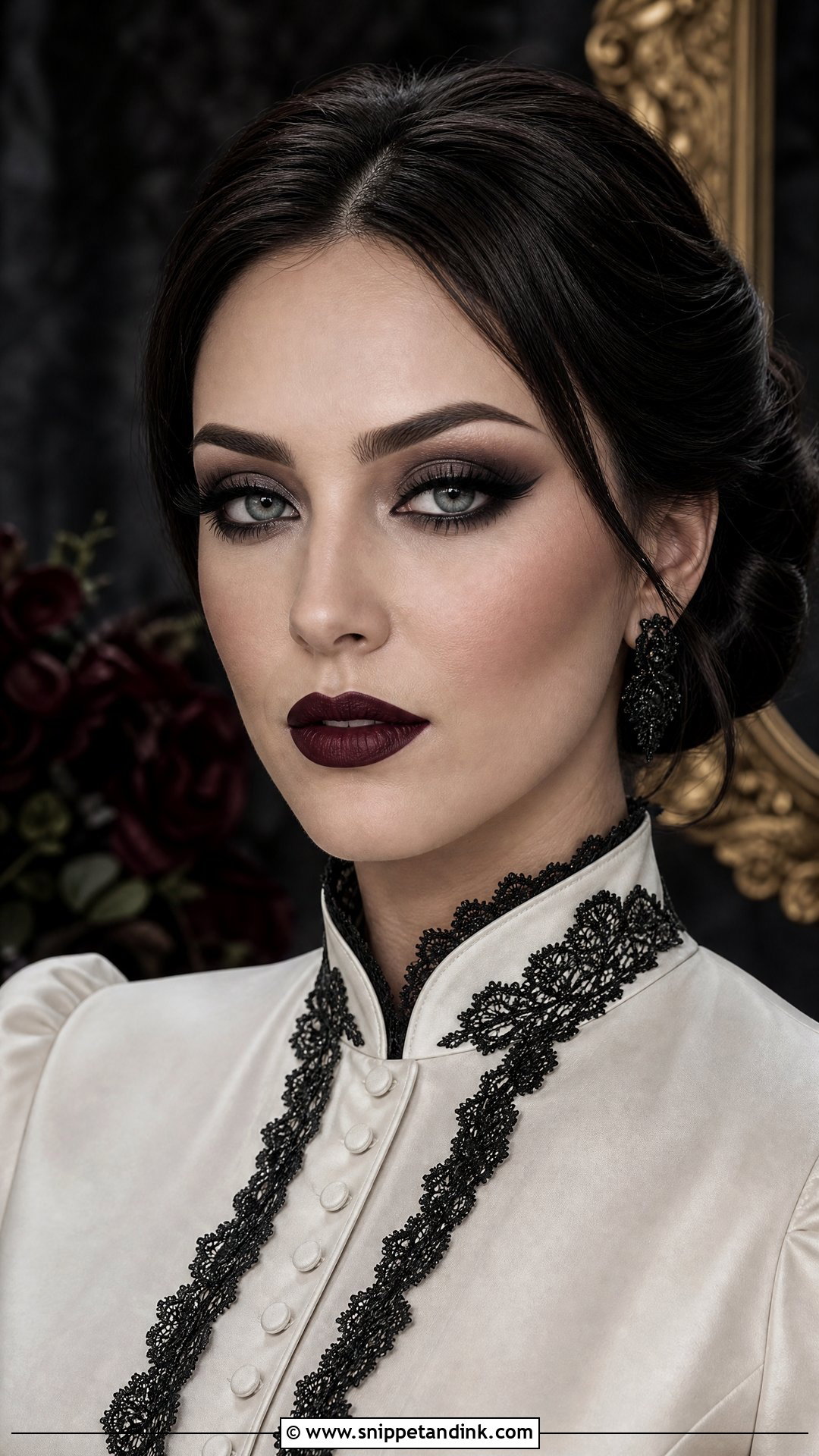 Matte Goth Bridal Makeup - Snippet and Ink - 20 Goth Bridal Makeup Ideas