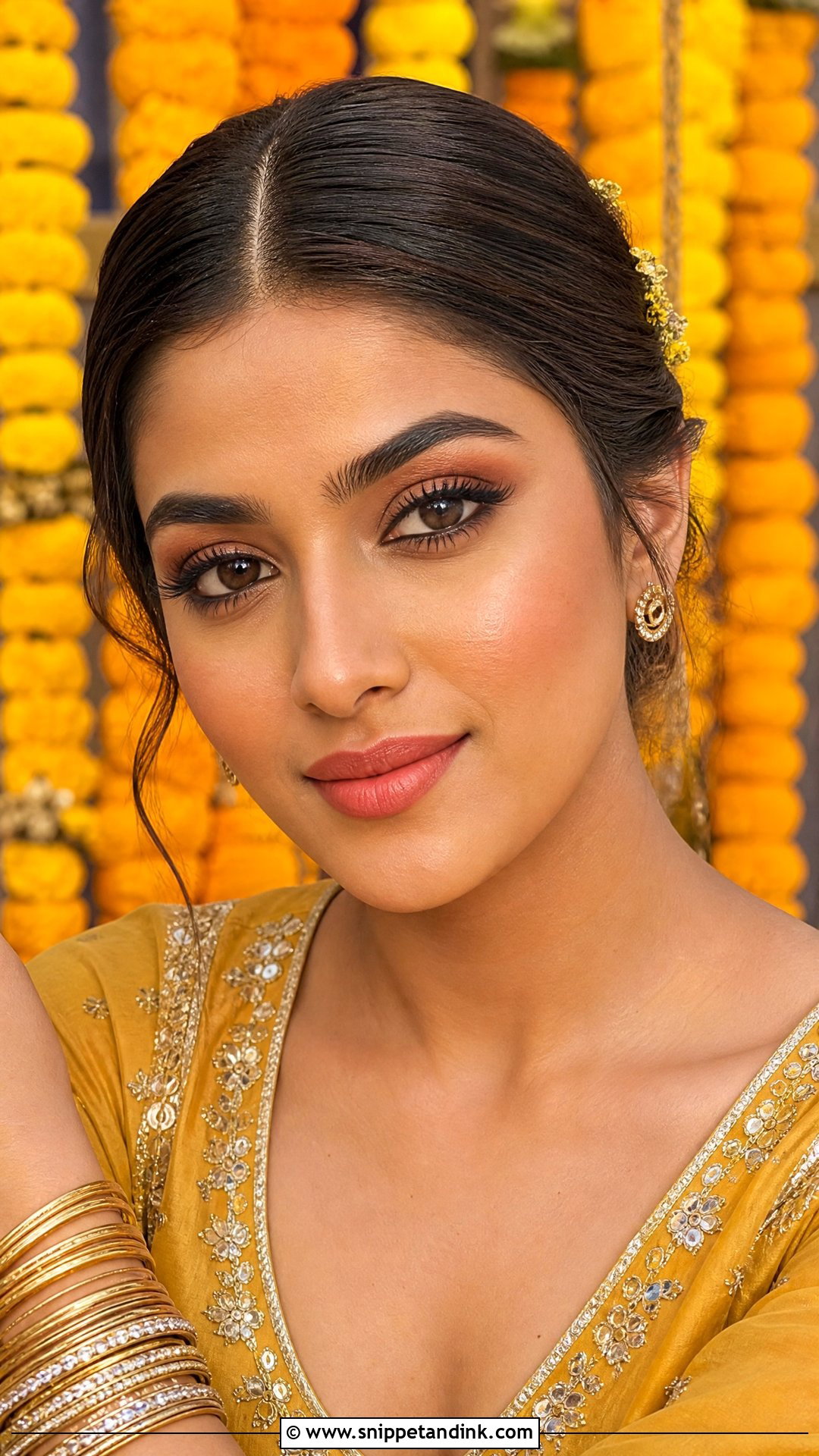 Matte Haldi Makeup Look - Snippet and Ink - 25 Haldi Makeup Look for Bride Ideas