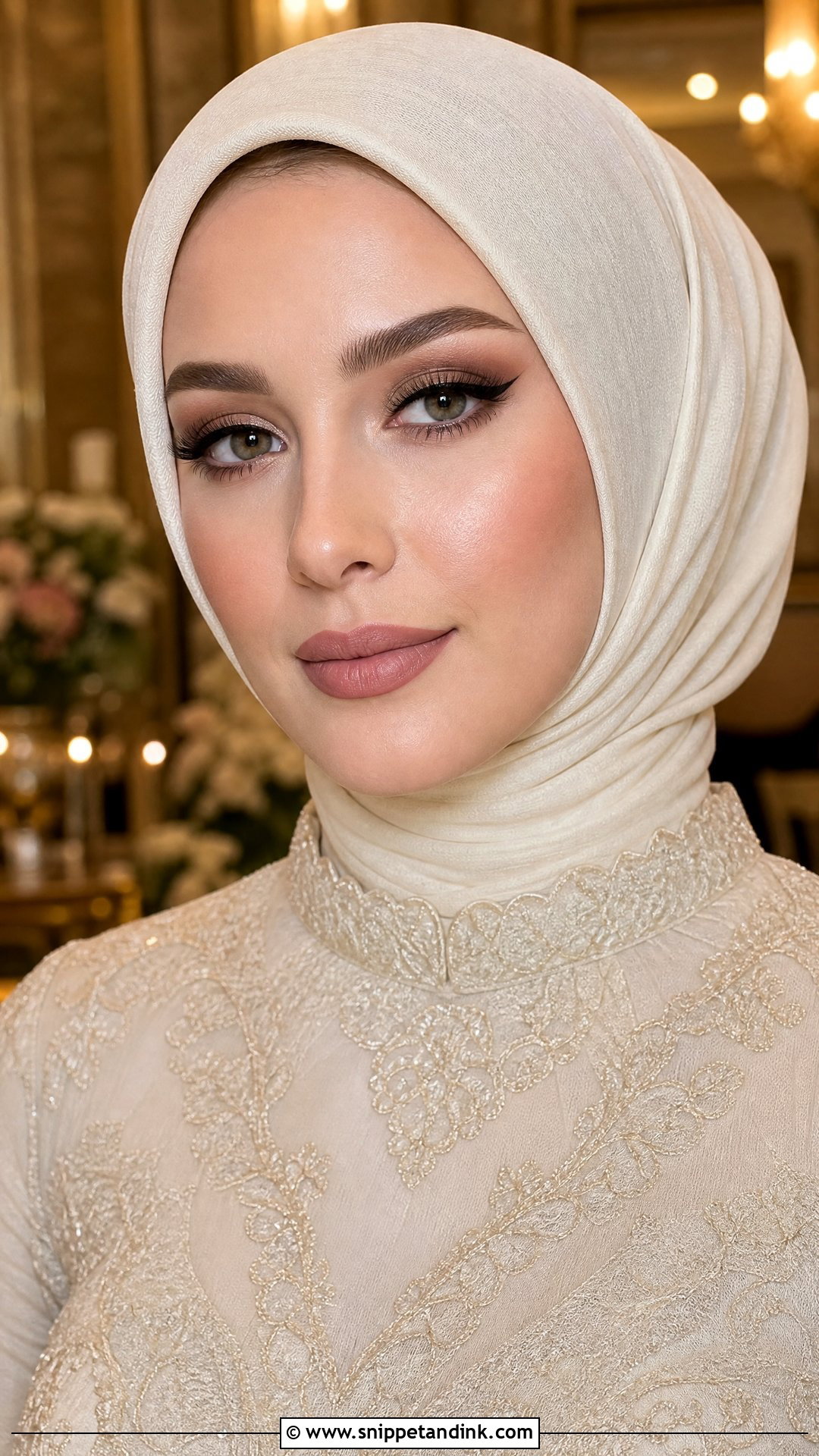 Matte Hijabi Bridal Makeup - Snippet and Ink - 20 Hijabi Bridal Makeup Ideas