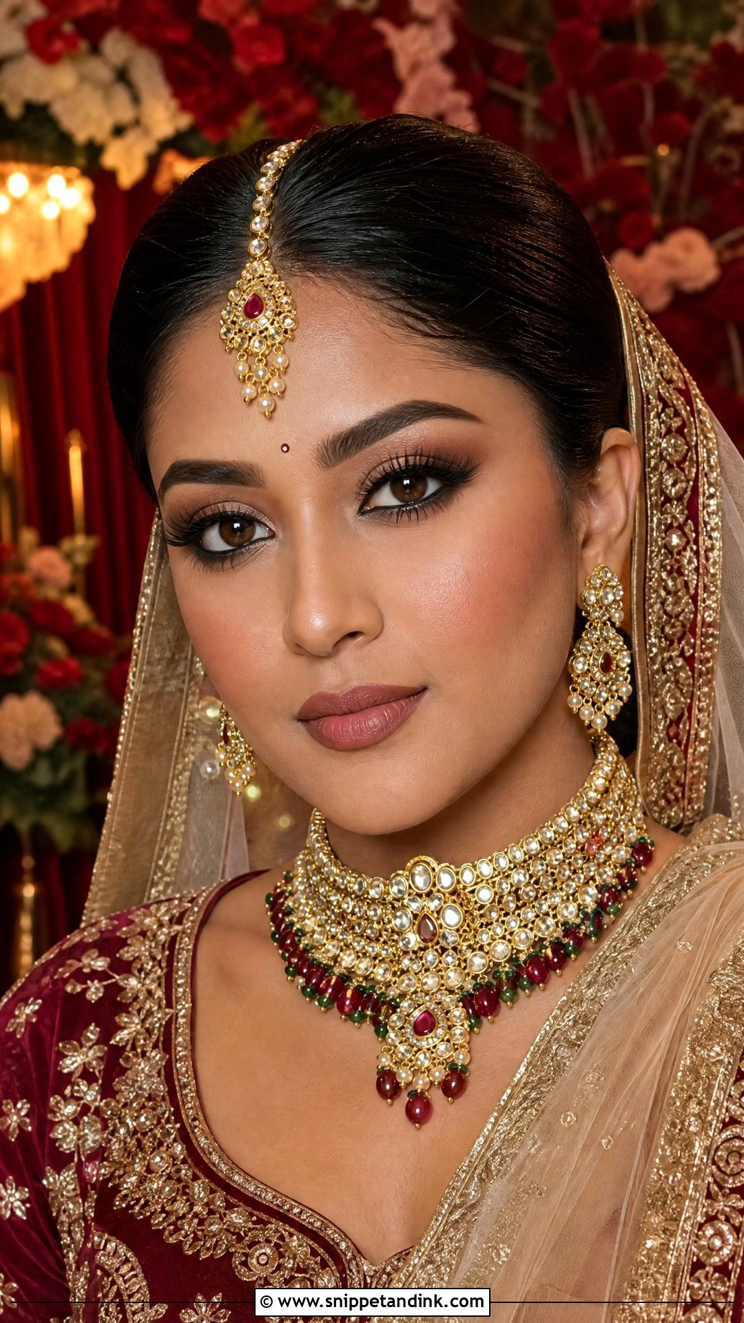 Matte Indian Bridal Look - Snippet and Ink - 20 Indian Bridal Looks