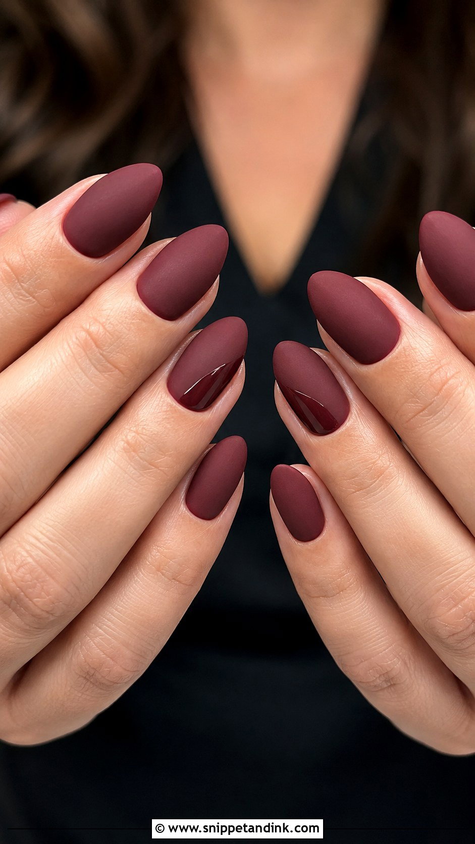 Matte Maroon Wedding Nails - Snippet and Ink - 20 Maroon Wedding Nails for Bride