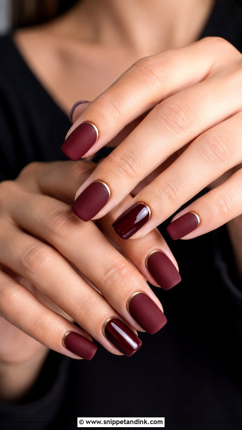 Matte Maroon Wedding Nails - Snippet and Ink - 20 Maroon Wedding Nails