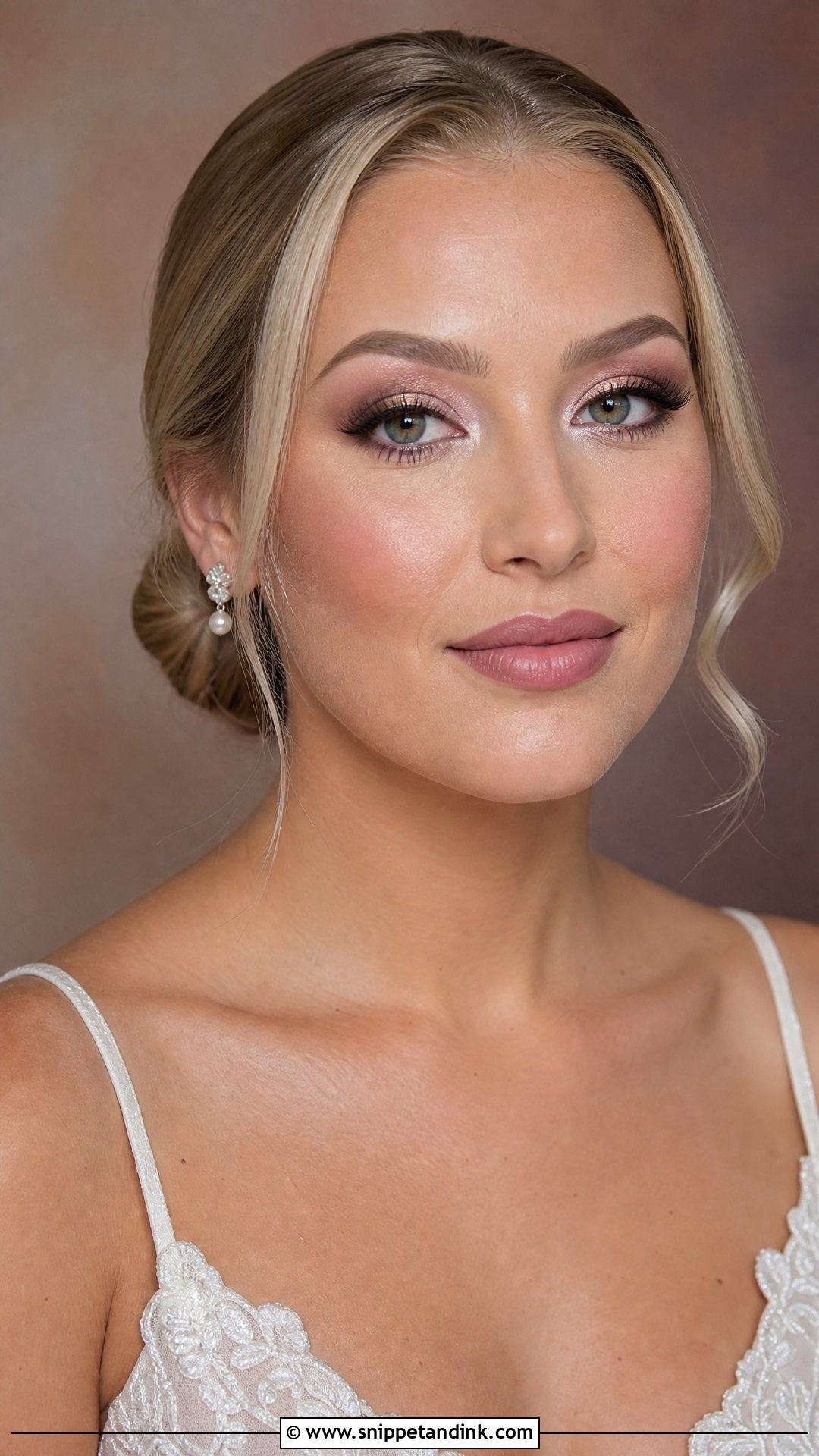 Matte Mauve Bridal Makeup For Green Eyes - Snippet and Ink - 20 Fall Wedding Makeup for Bride Green Eyes