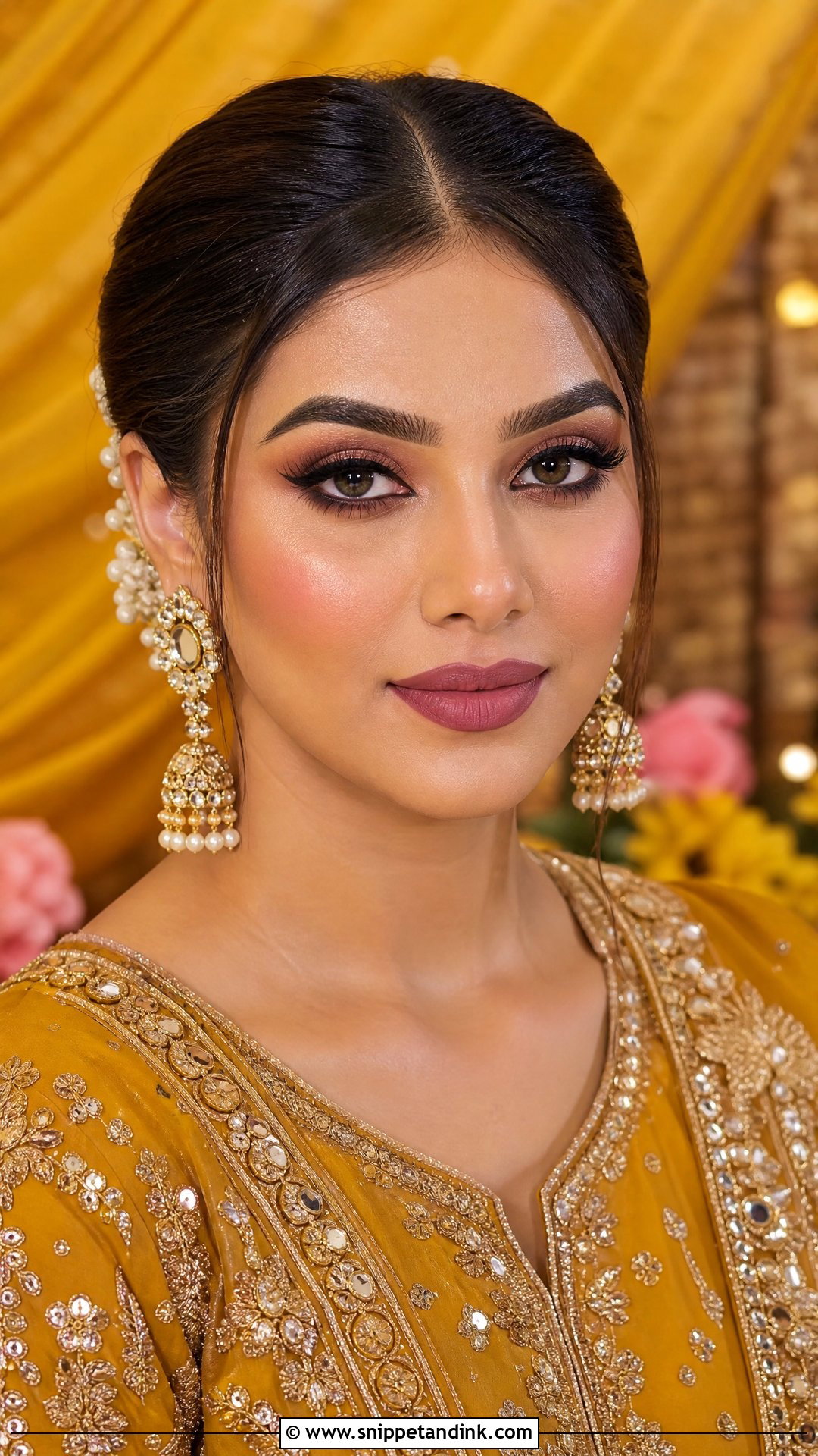 Matte Mehndi Bridal Makeup - Snippet and Ink - 20 Mehndi Bridal Makeup Ideas