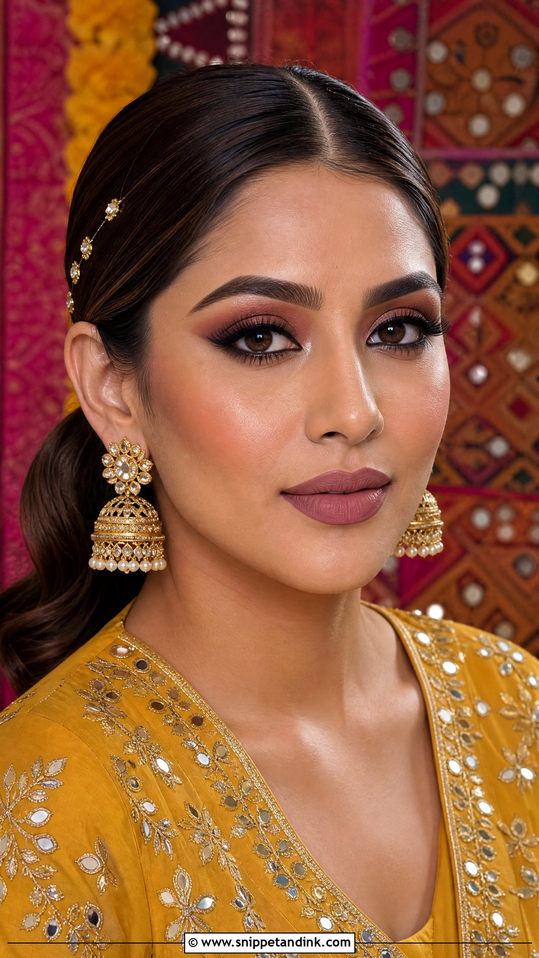 Matte Mehndi Bride Makeup - Snippet and Ink - 20 Mehndi Bride Makeup Ideas